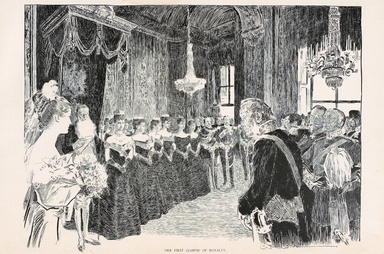 Her First Glimpse Of Royalty Wall Art by Charles Dana Gibson - Canvas Print