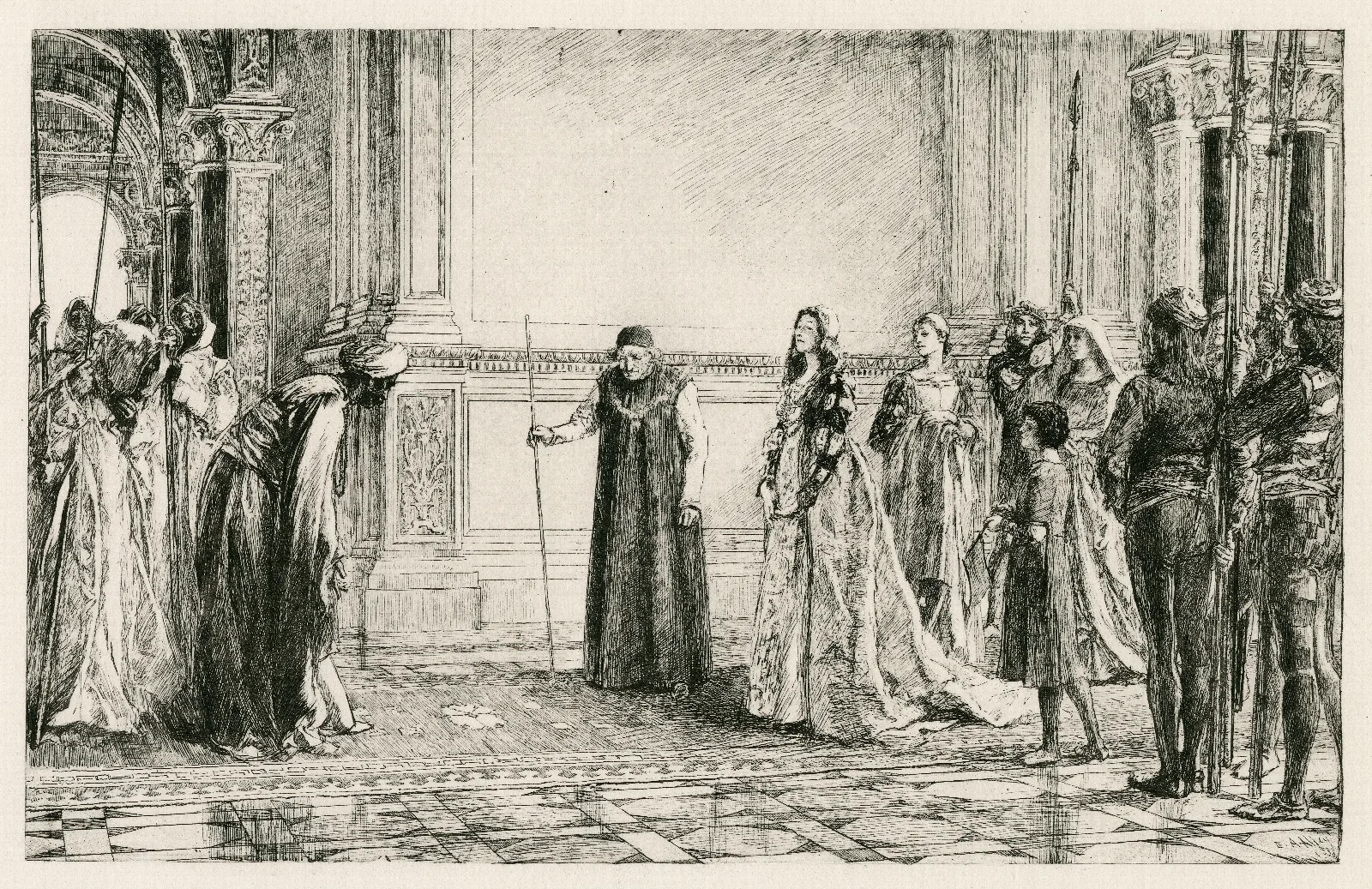 Merchant Of Venice Act Ii Scene 1 Wall Art by Edwin Austin Abbey - Canvas Print