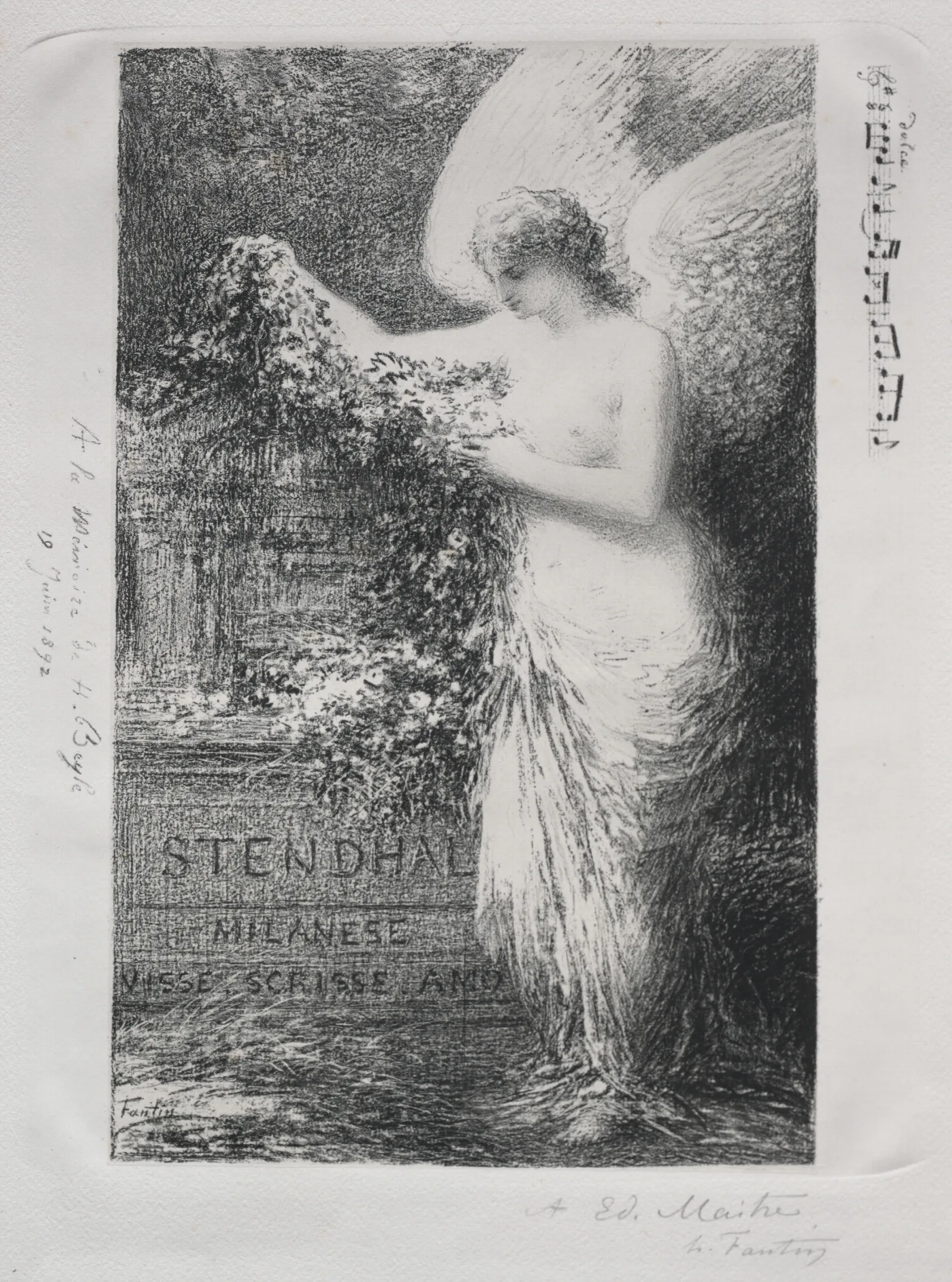 A Stendhal Wall Art by Henri Fantin-Latour - Canvas Print