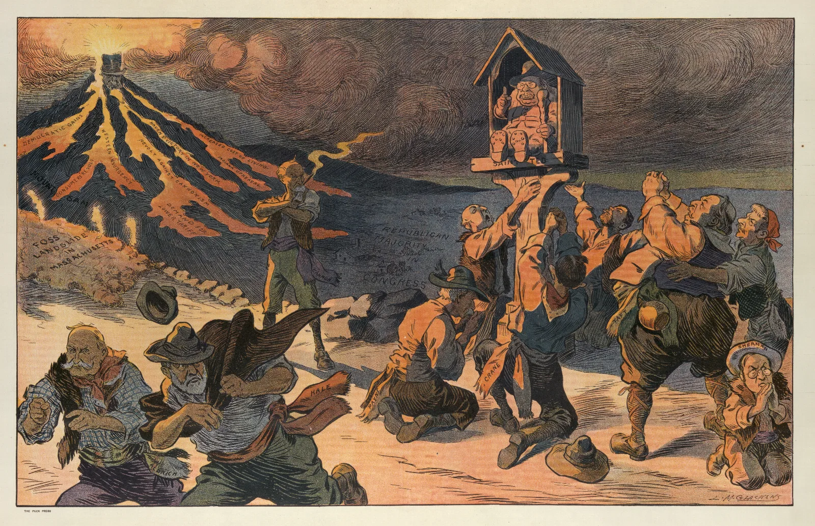The Coming Lava Wall Art by Louis Glackens - Canvas Print