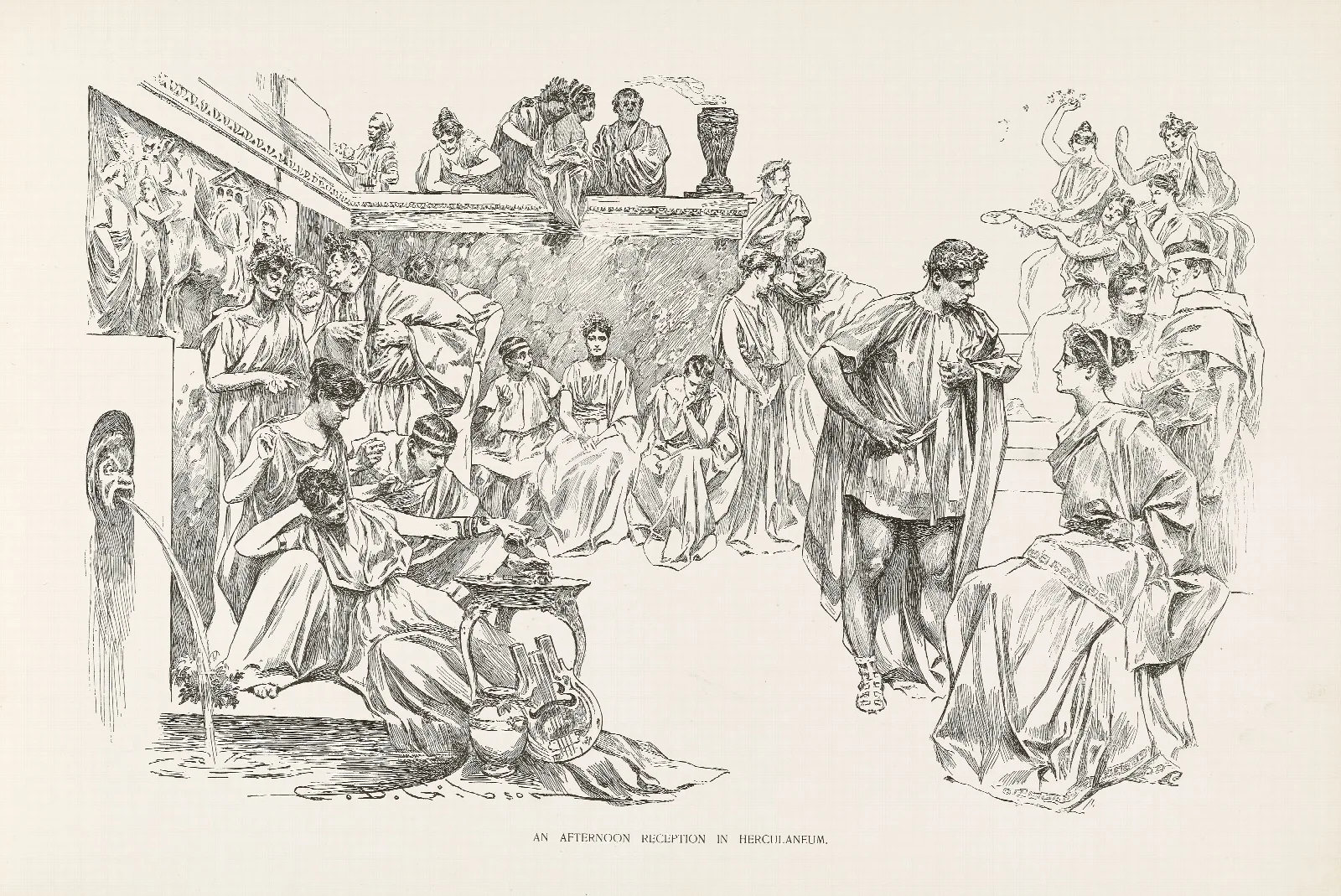 An Afternoon Reception In Herculaneum Wall Art by Charles Dana Gibson - Canvas Print
