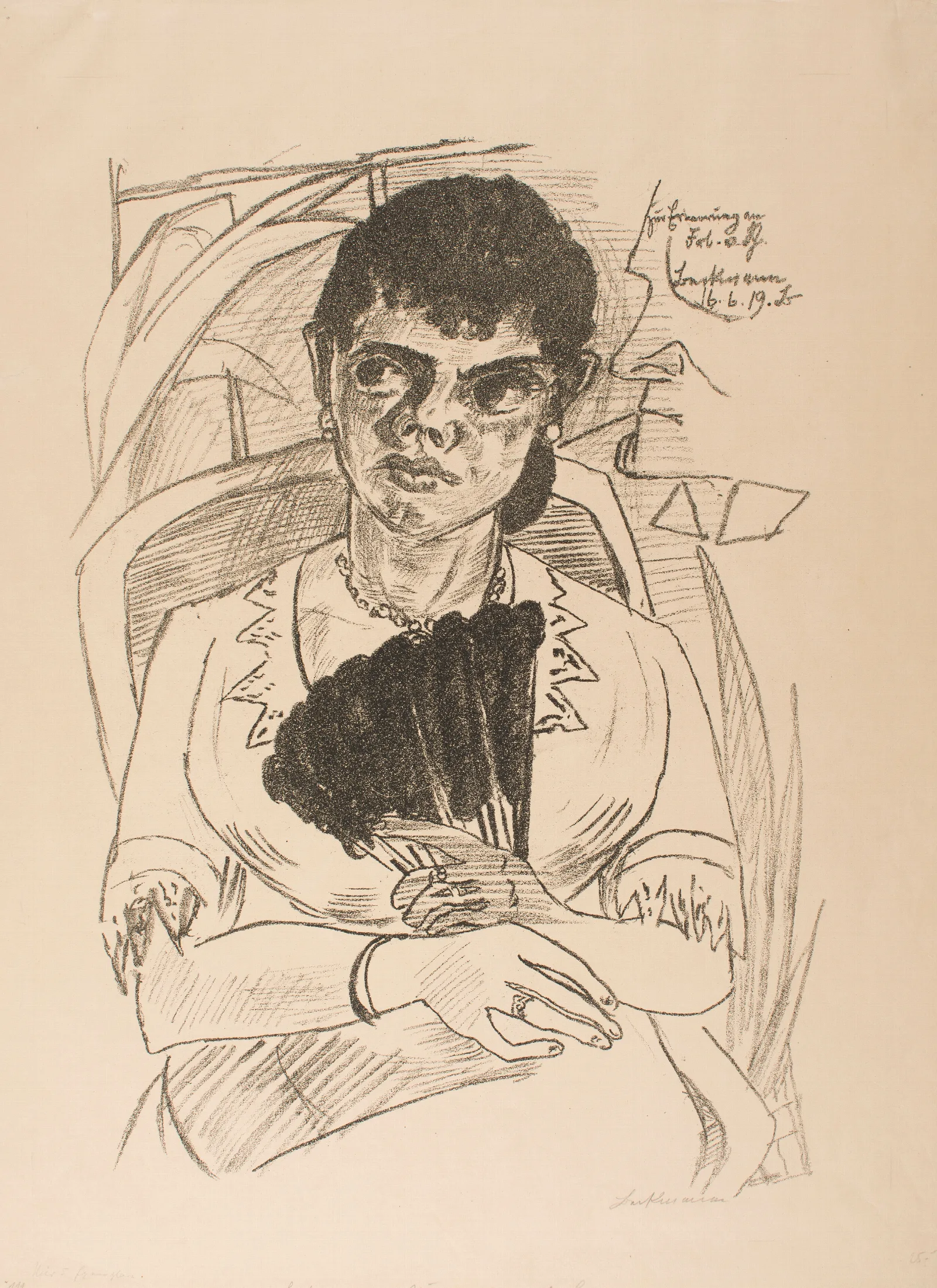 In Remembrance Of Miss Von Sch Wall Art by Max Beckmann - Canvas Print
