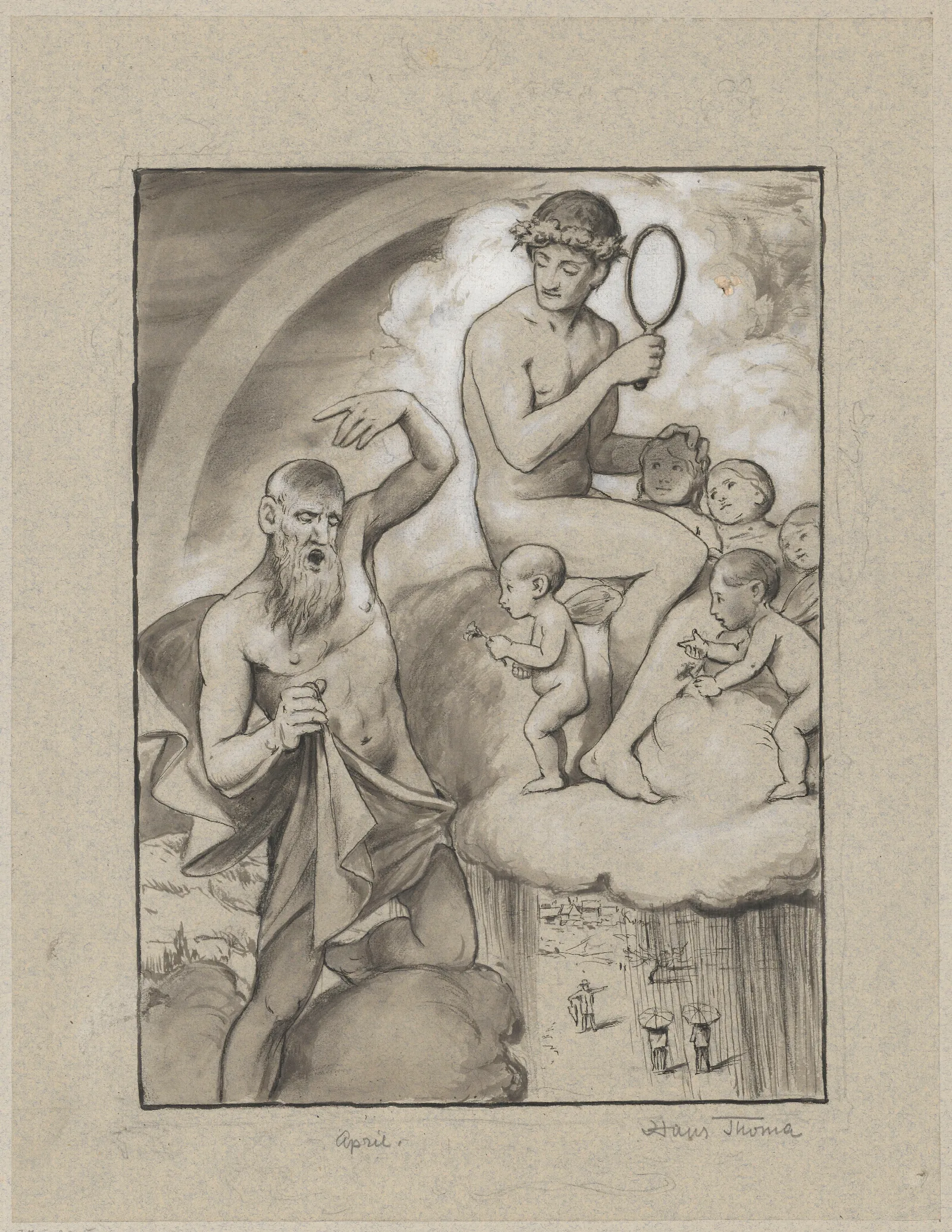 The Allegory Of April Wall Art by Hans Thoma - Canvas Print