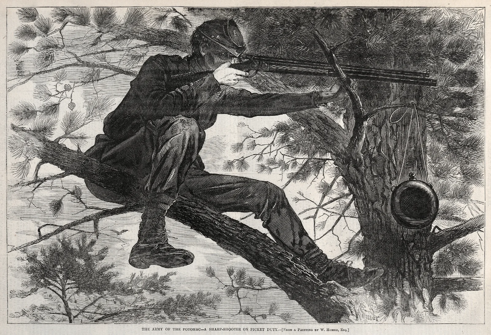 A Sharpshooter On Picket Duty Wall Art by Winslow Homer - Canvas Print