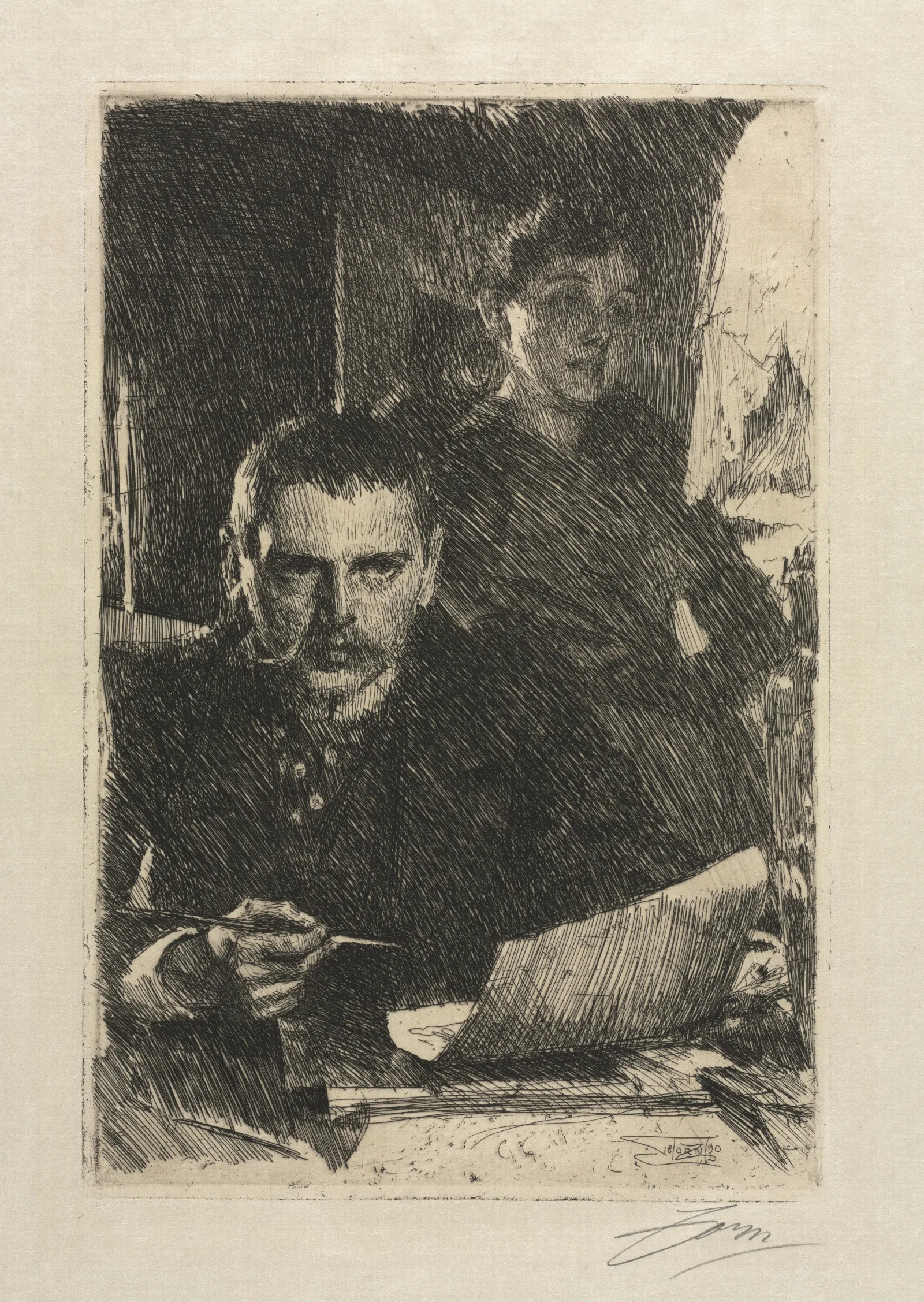 The Artist And His Wife Wall Art by Anders Zorn - Canvas Print