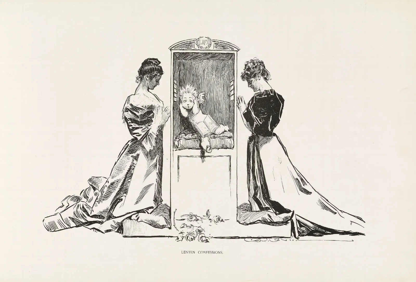 Lenten Confessions Wall Art by Charles Dana Gibson - Canvas Print