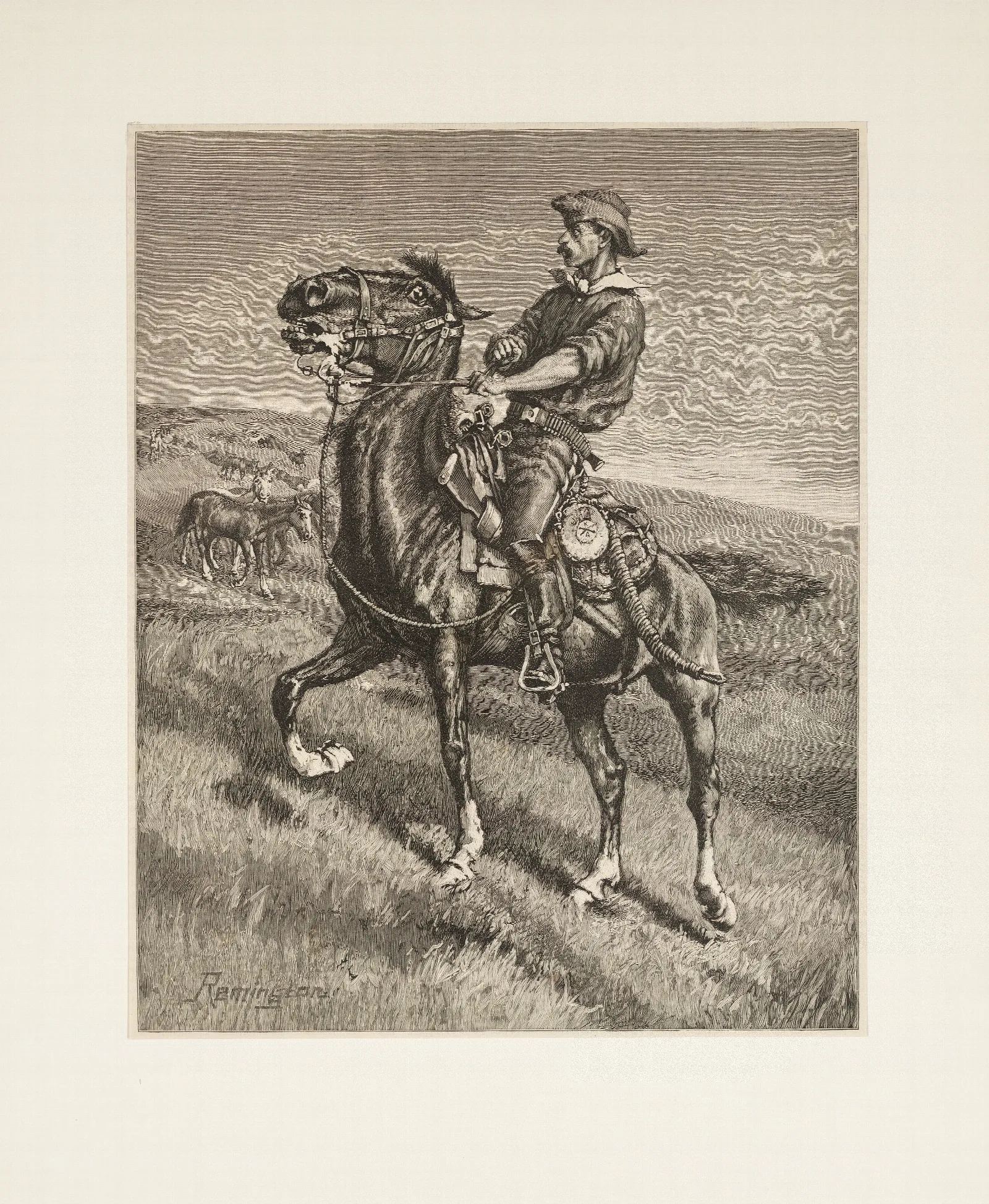 In From The Night Herd 2 Wall Art by Frederic Remington - Canvas Print