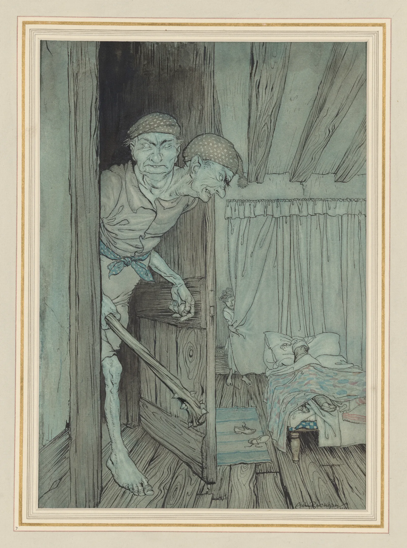 From The Allies Fairy Book Jack The Giant Killer In The Castle Of The Welsh Giant Wall Art by Arthur Rackham - Canvas Print