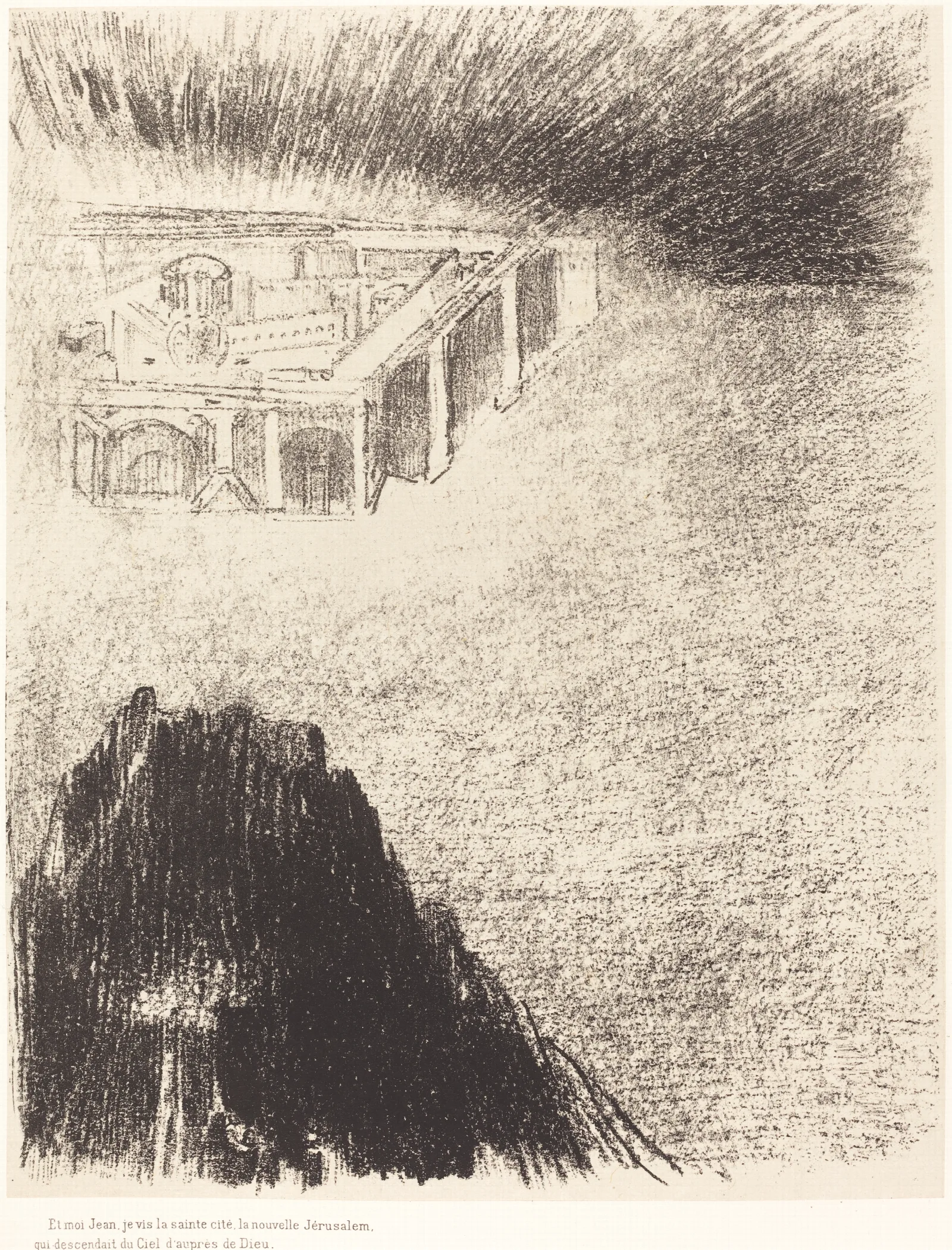 Et Moi Jean Je Vis La Sainte Cite La Nouvelle Jerusalem Qui Descendait Du Ciel Daupres De Dieu Wall Art by Odilon Redon - Canvas Print