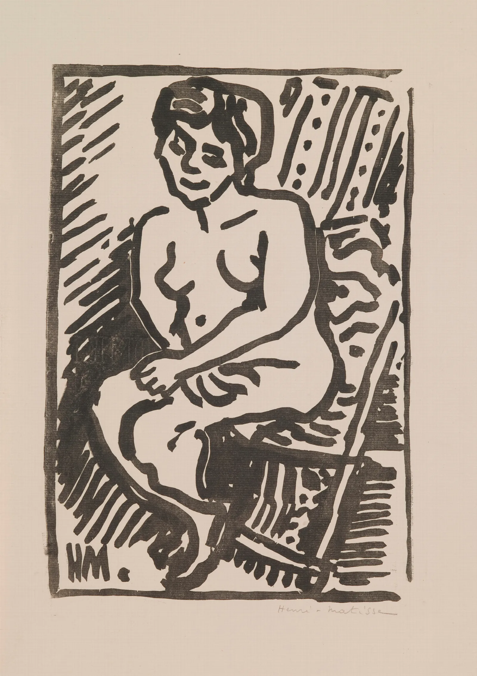 Small Black Woodcut Wall Art by Henri Matisse - Canvas Print