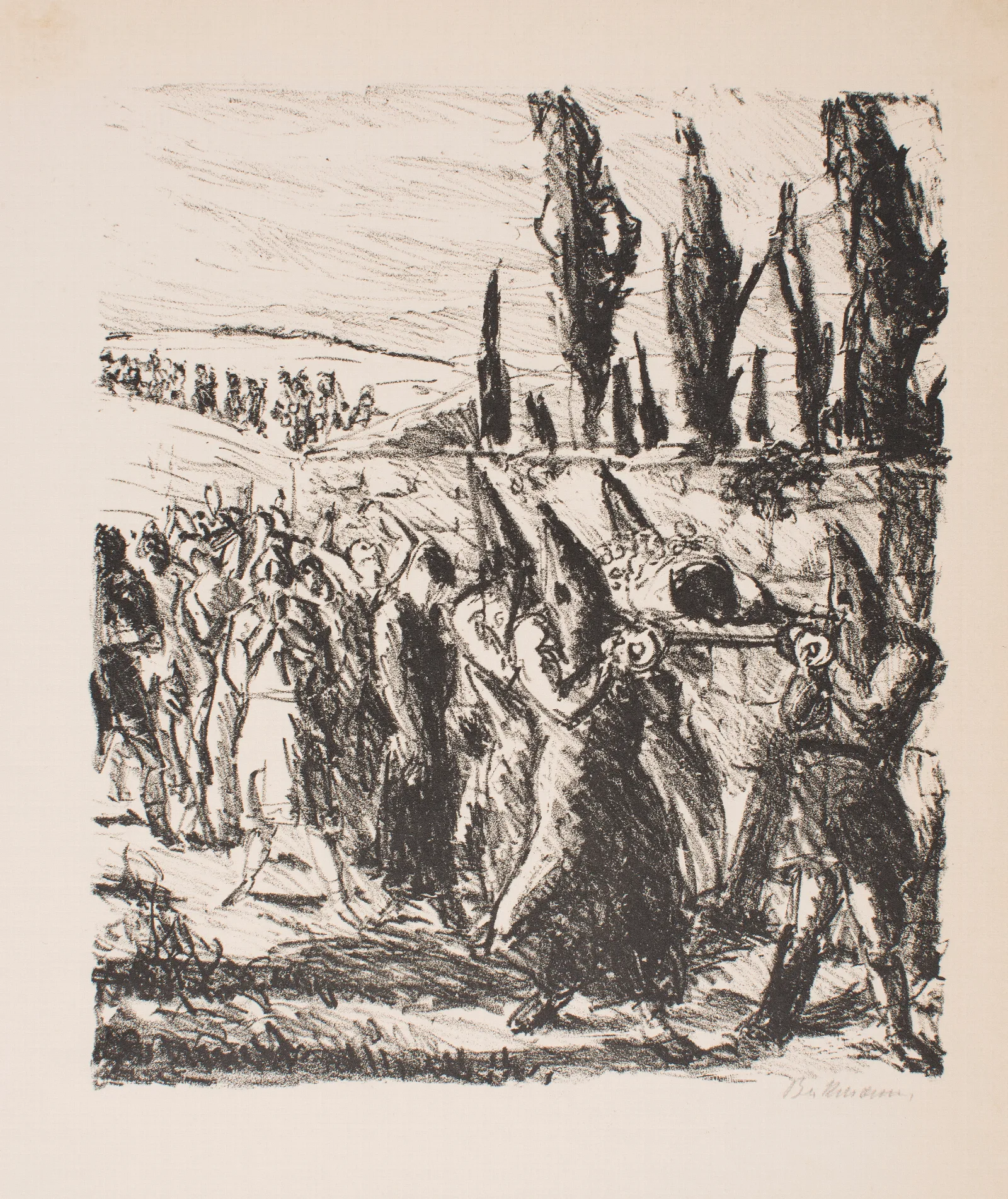 Burial Plate 1 From The Series The Return Of Eurydice Three Cantos Wall Art by Max Beckmann - Canvas Print