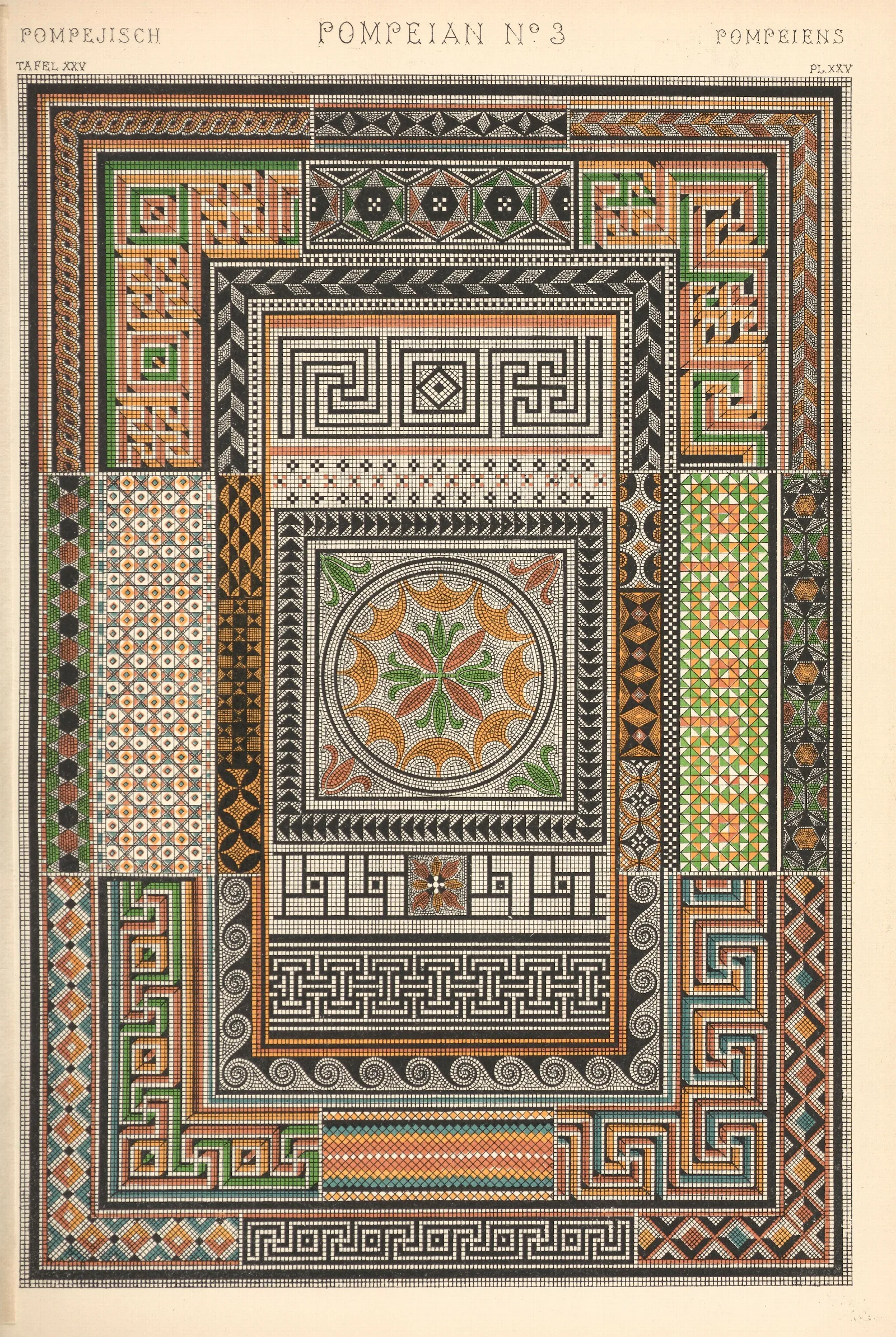 Pompeian No 3 3 Wall Art by Owen Jones - Canvas Print