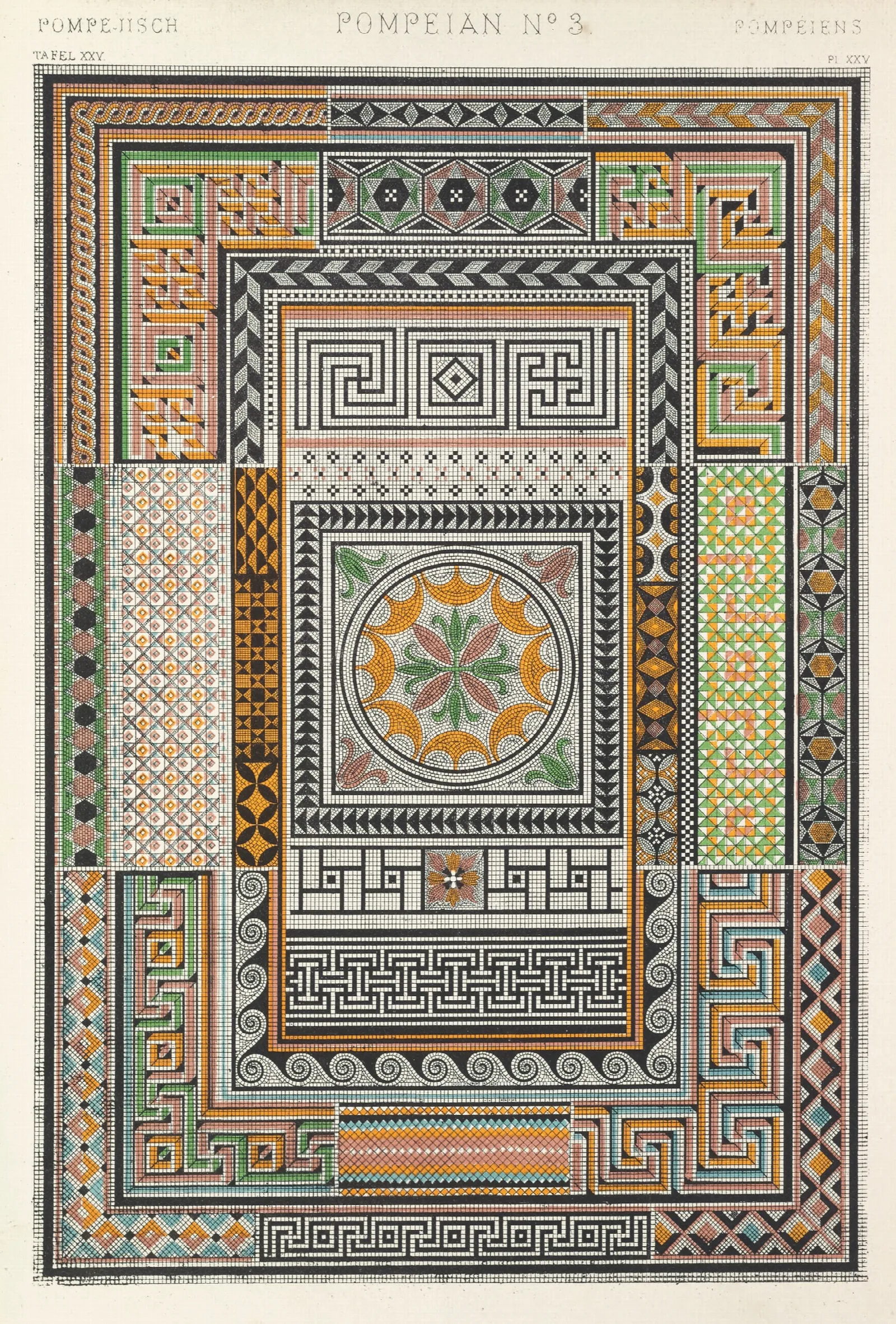 Pompeian No 3 Wall Art by Owen Jones - Canvas Print