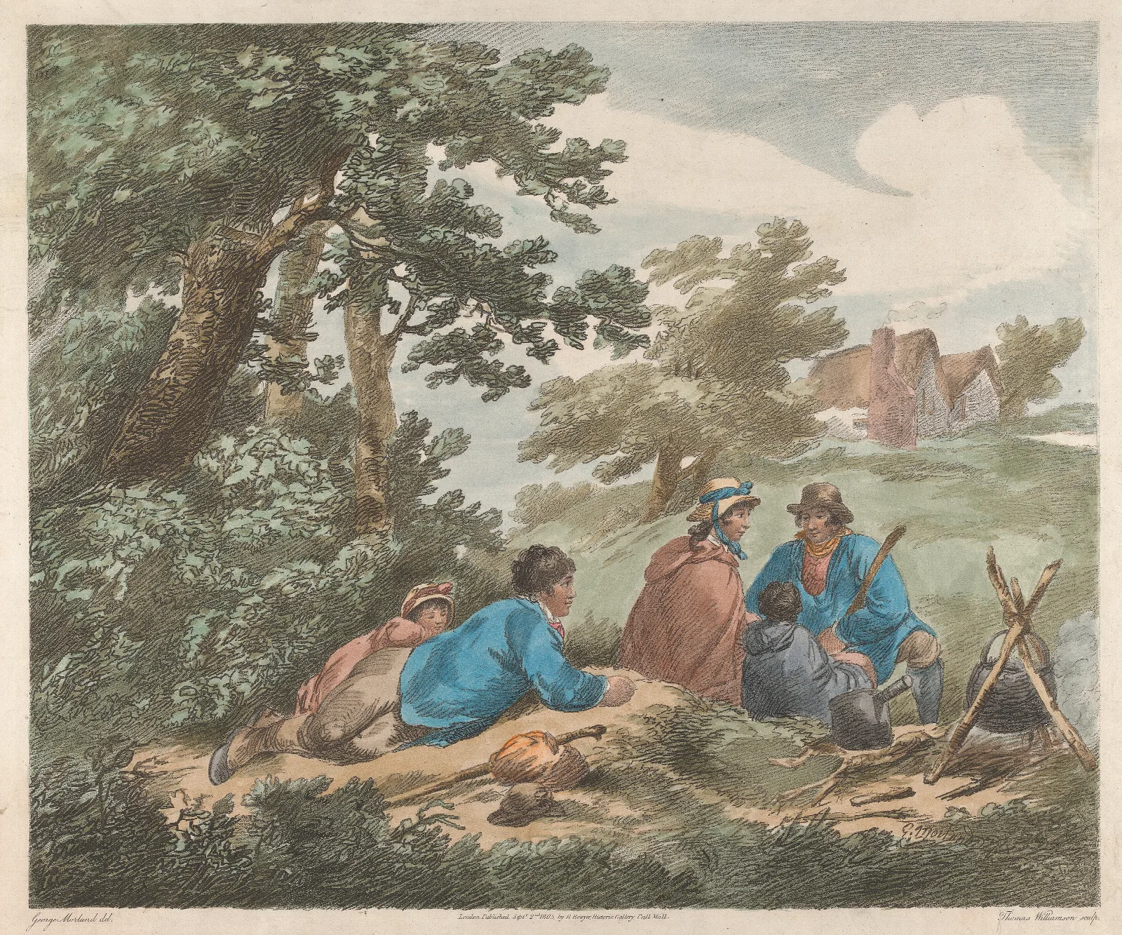 Tired Gypsies Wall Art by George Morland - Canvas Print