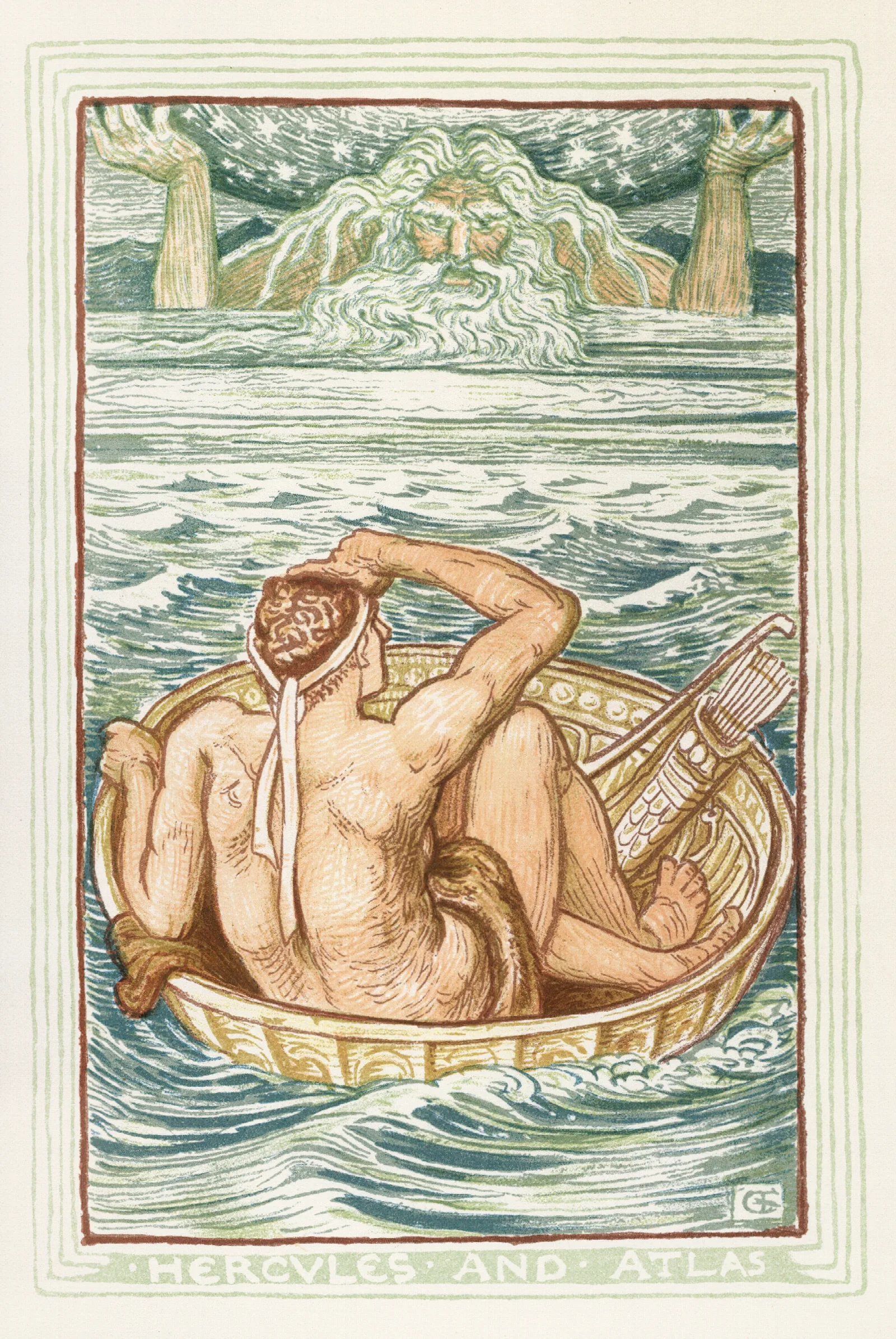 Hercules And Atlas Wall Art by Walter Crane - Canvas Print