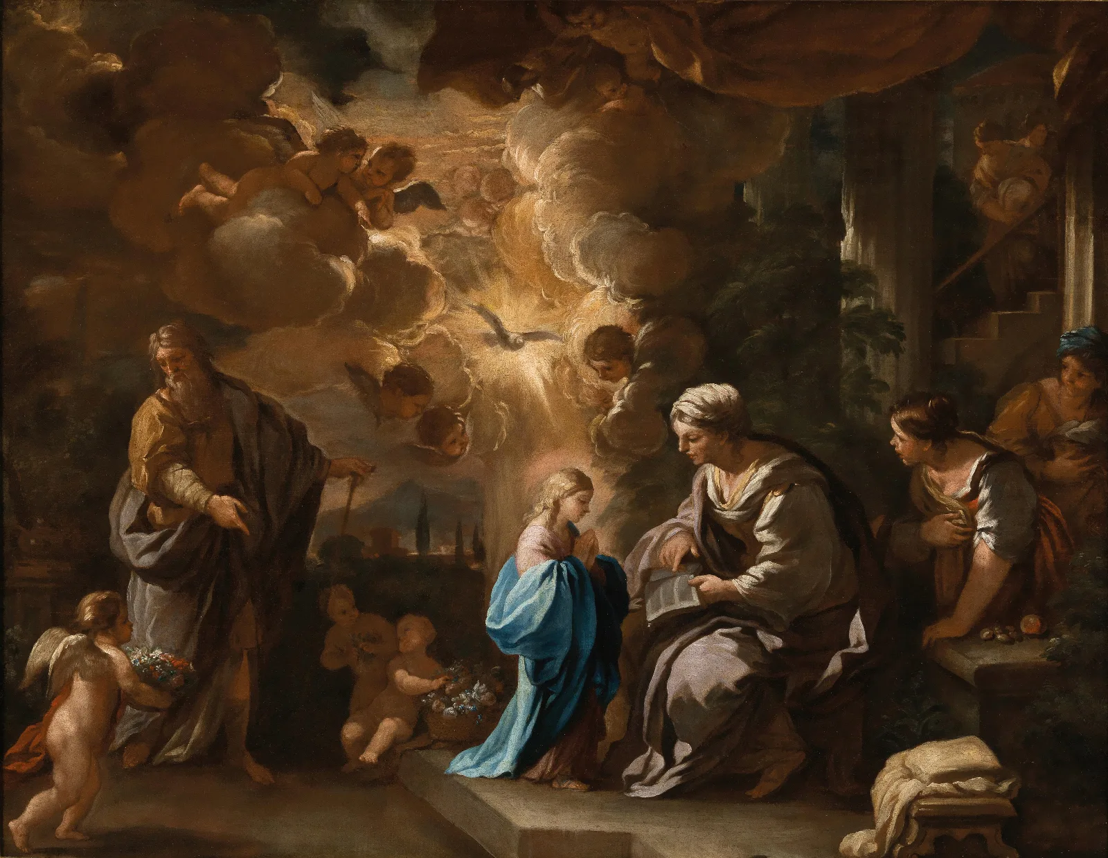 The Education Of The Virgin 5 Wall Art by Luca Giordano - Canvas Print