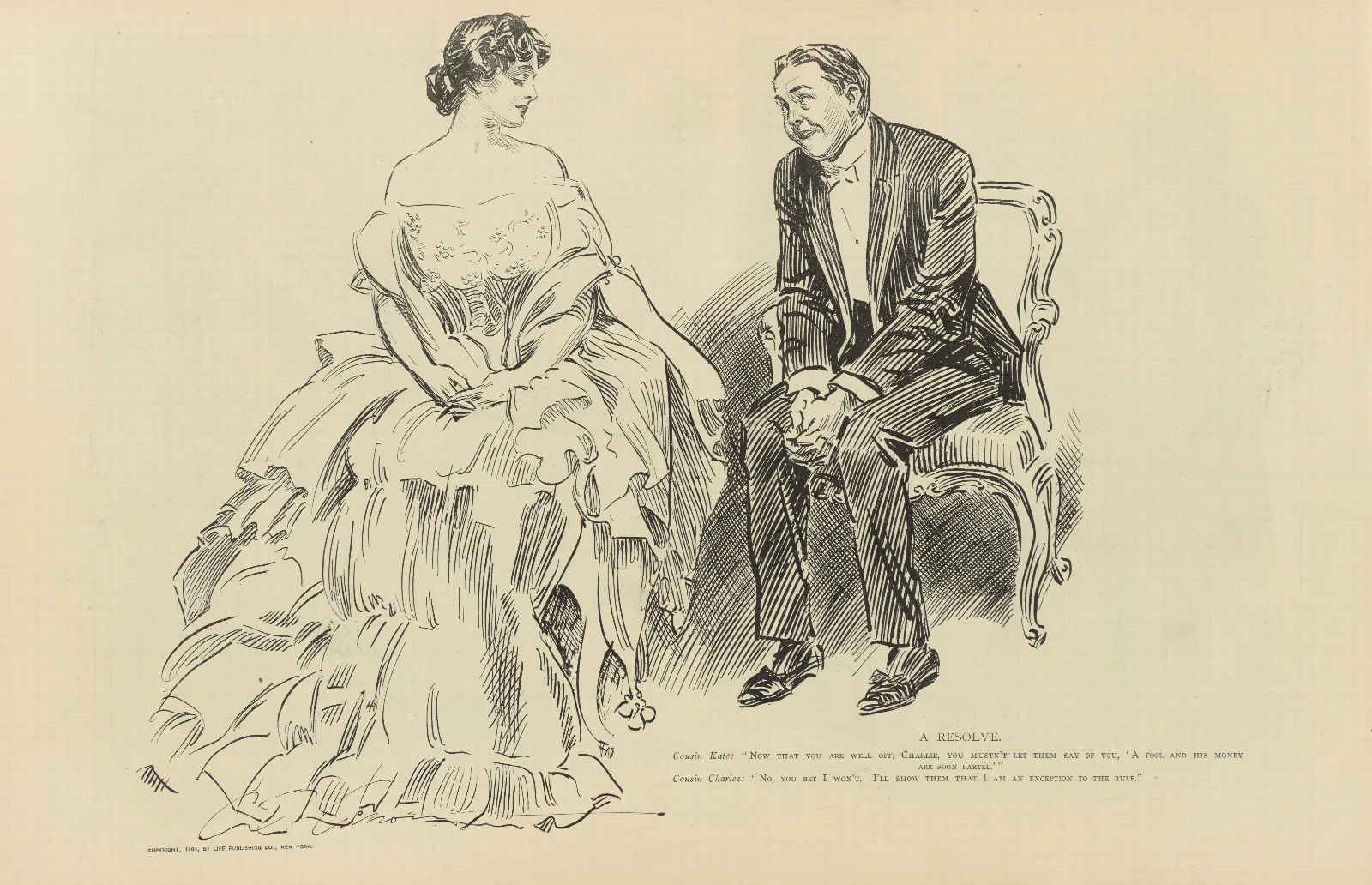 A Resolve Wall Art by Charles Dana Gibson - Canvas Print