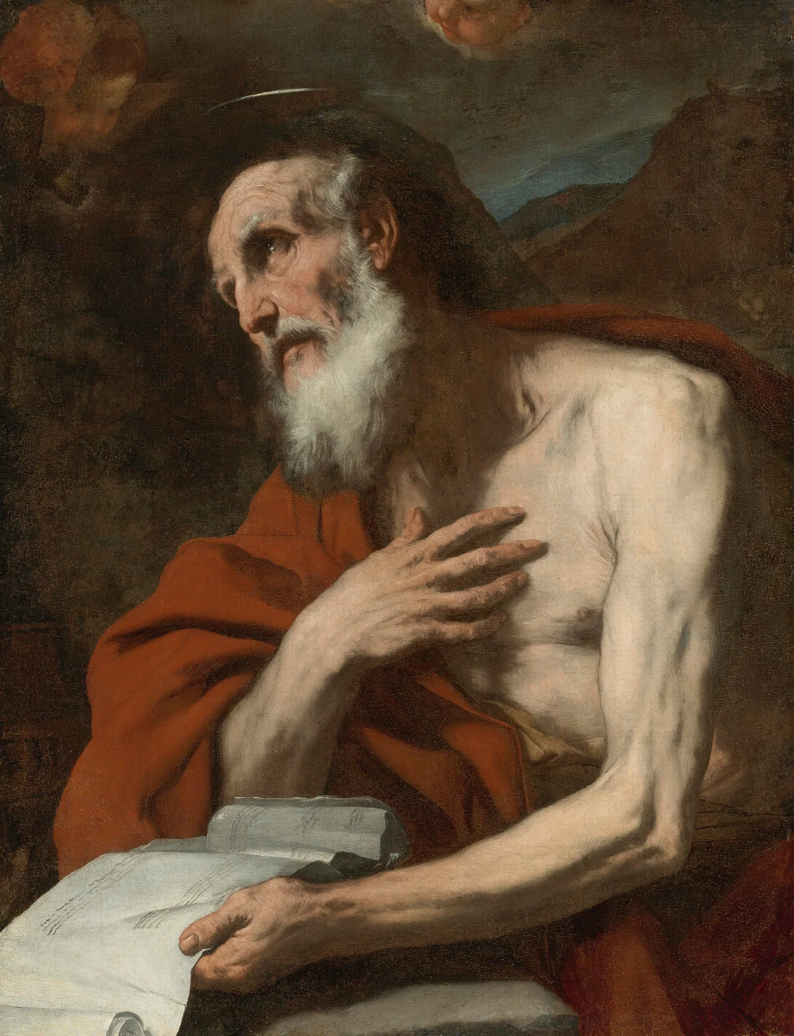 St Jerome 4 Wall Art by Luca Giordano - Canvas Print