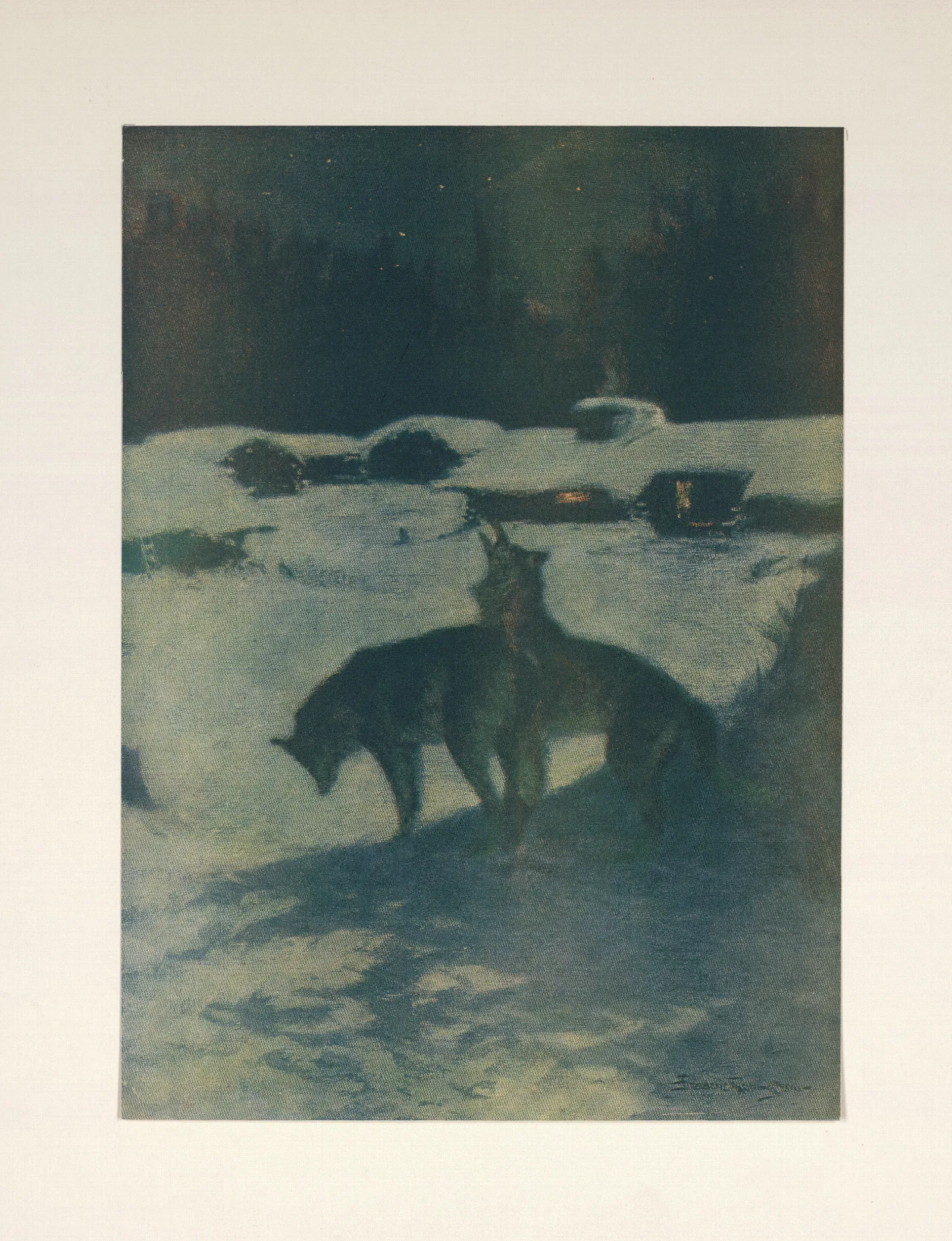 The Lumber Camp At Night Wall Art by Frederic Remington - Canvas Print