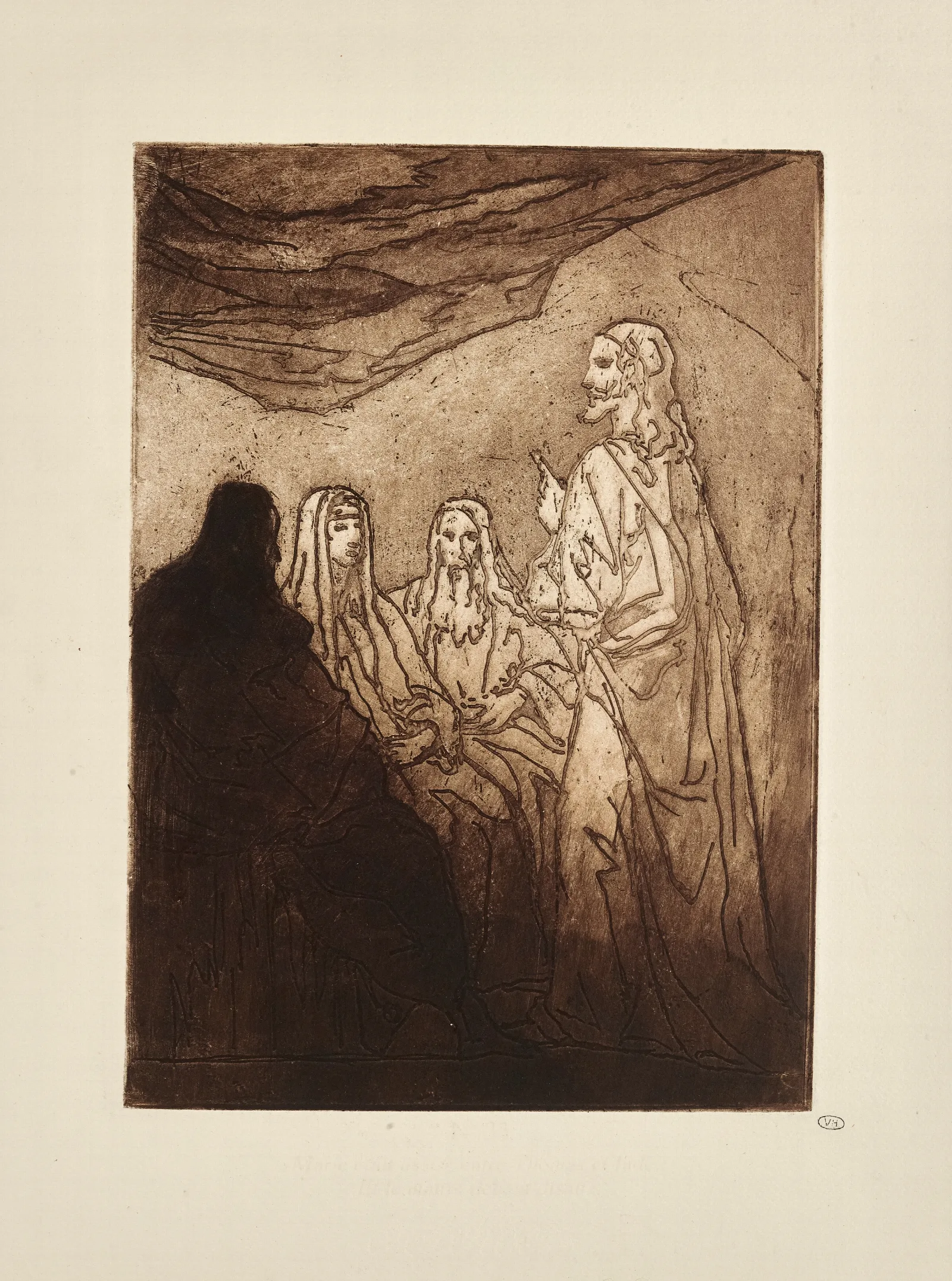 N 33 Marie Etait Assise Entre Thomas Et Jude Et Le Maitre Debout Disait Wall Art by Emile Bernard - Canvas Print