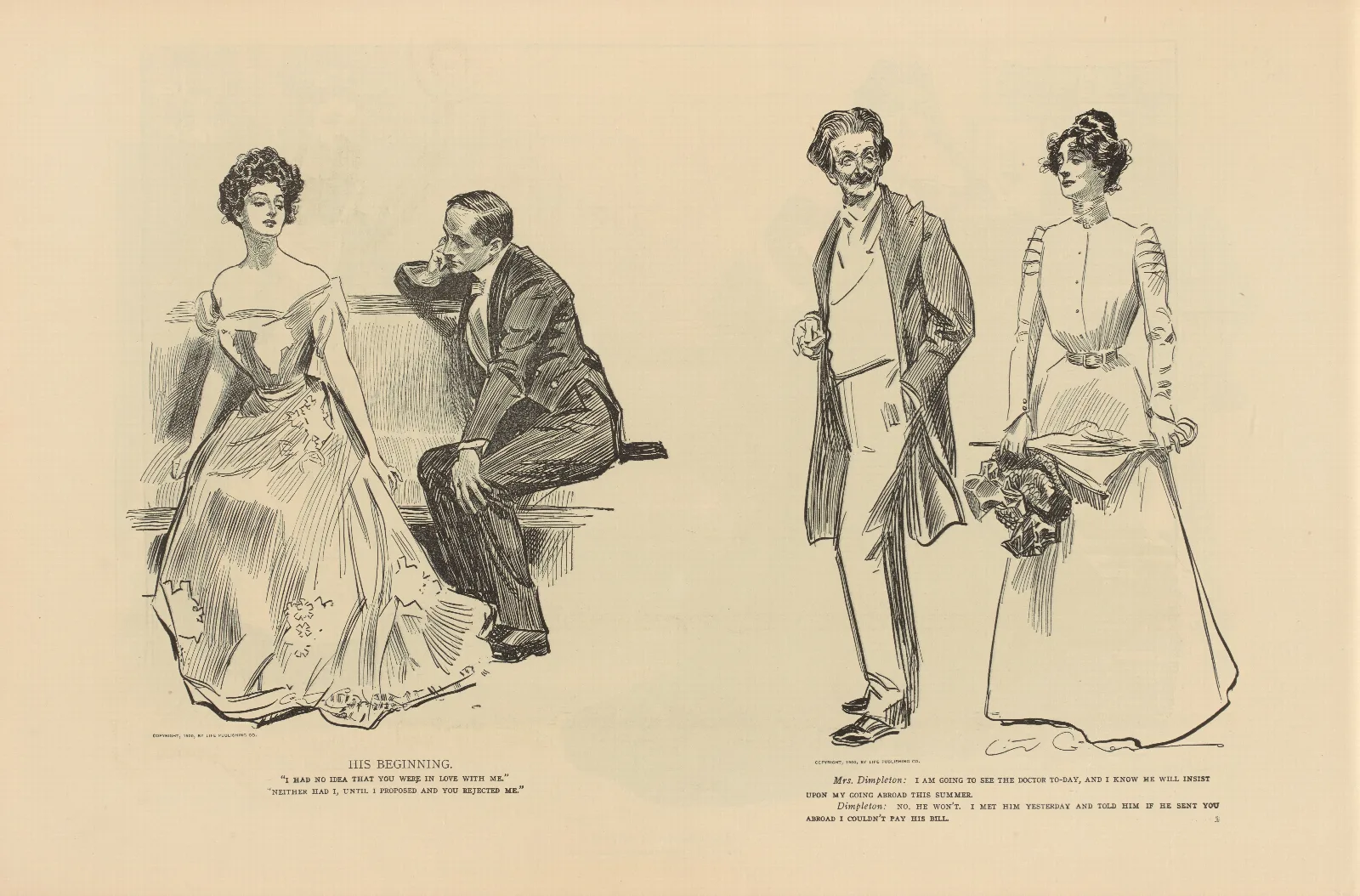 His Beginning 2 Wall Art by Charles Dana Gibson - Canvas Print