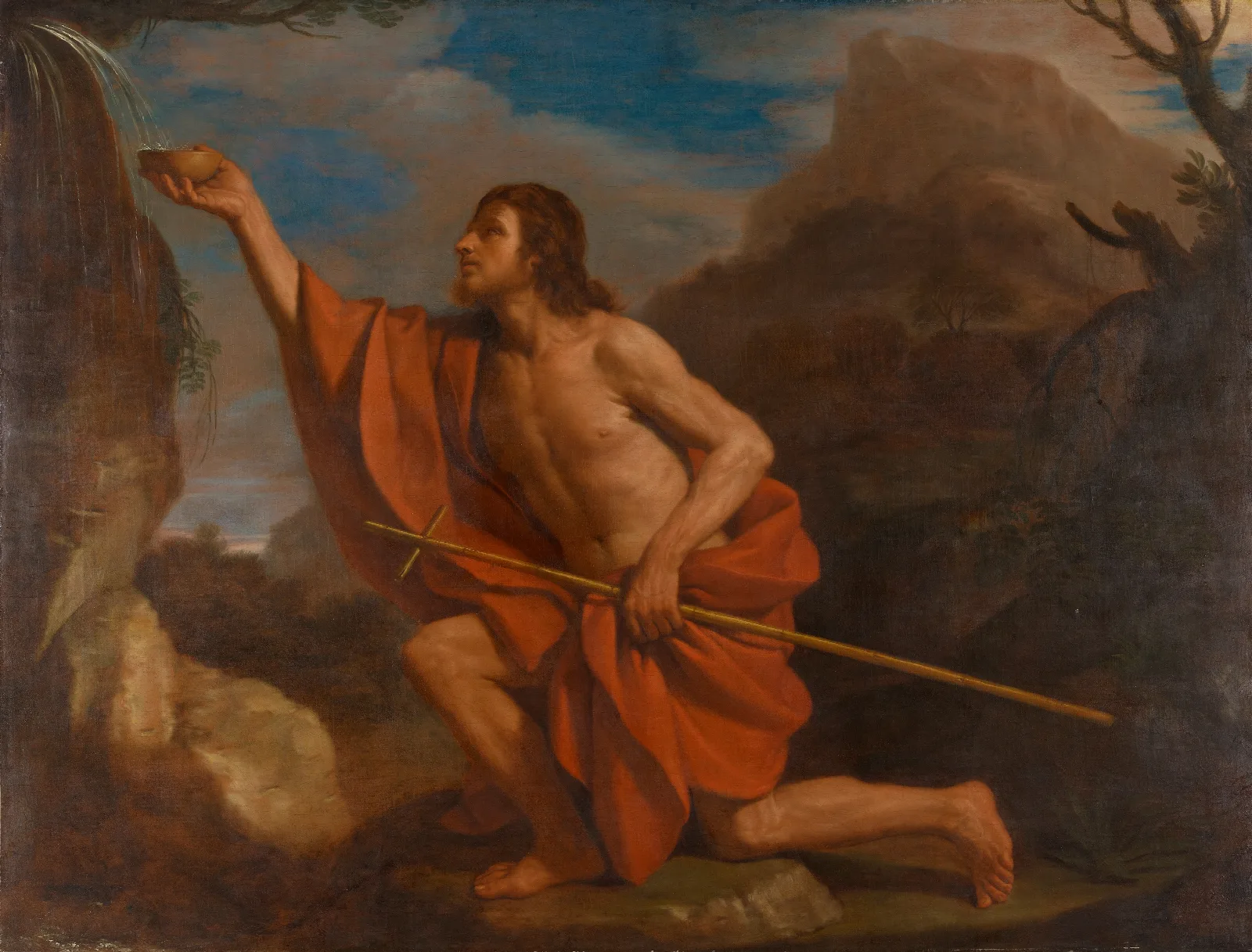 Saint John The Baptist In The Wilderness 4 Wall Art by Guercino - Canvas Print