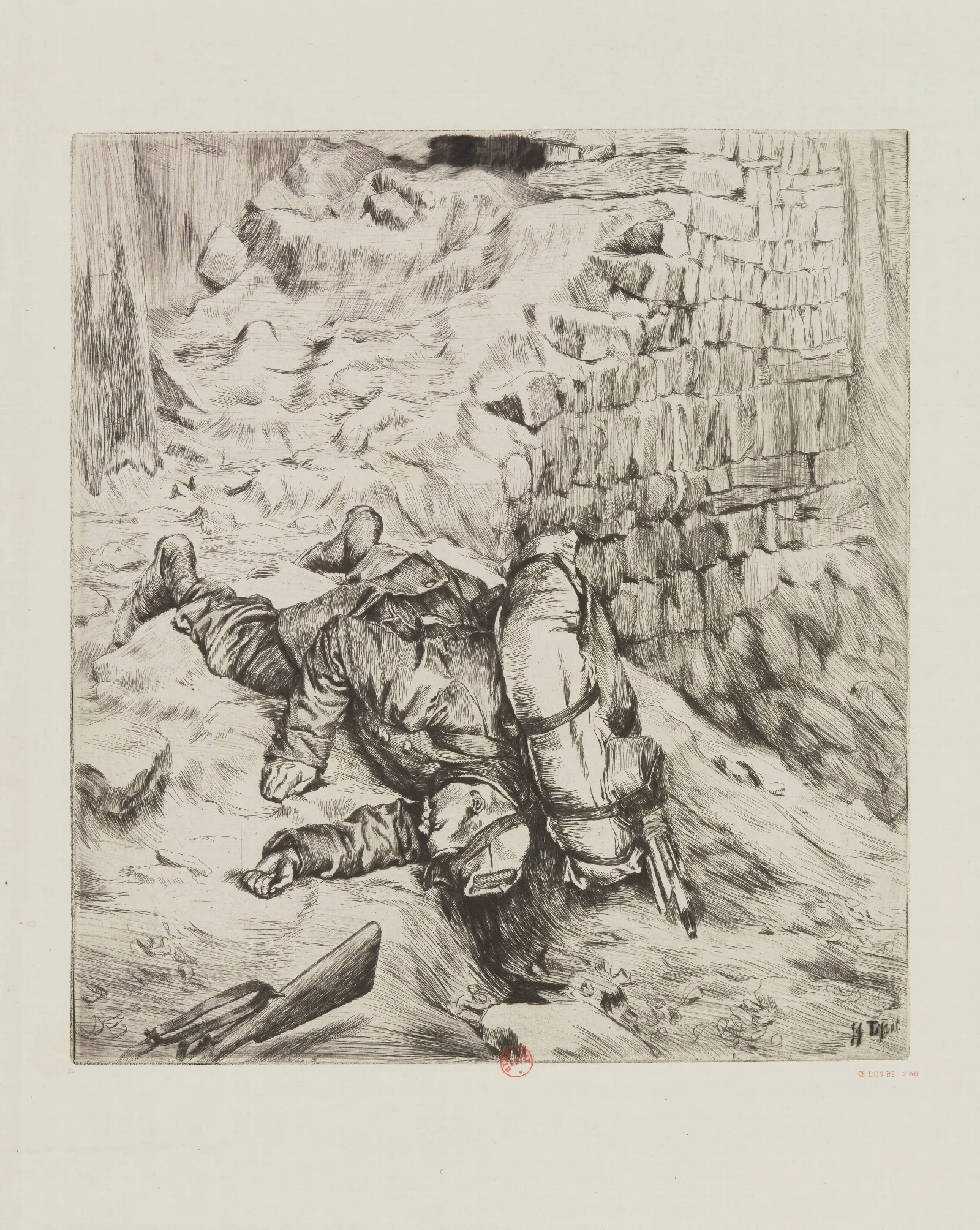 Le Premier Homme Tue Que Jai Vu Souvenir Du Siege De Paris 2 Wall Art by James Tissot - Canvas Print