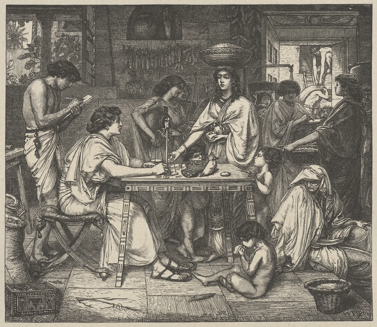 Joseph Distributes Corn Wall Art by Edward John Poynter - Canvas Print