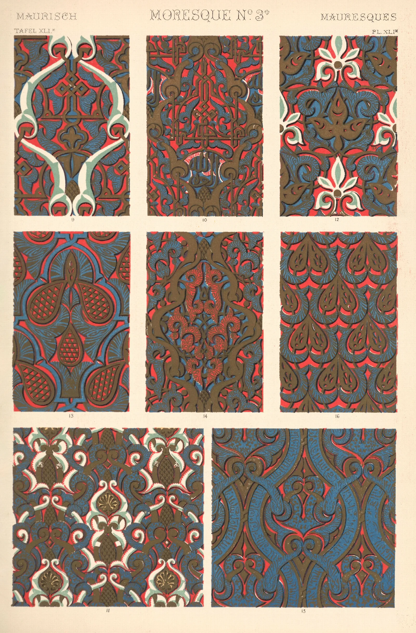Moresque No 3 4 Wall Art by Owen Jones - Canvas Print