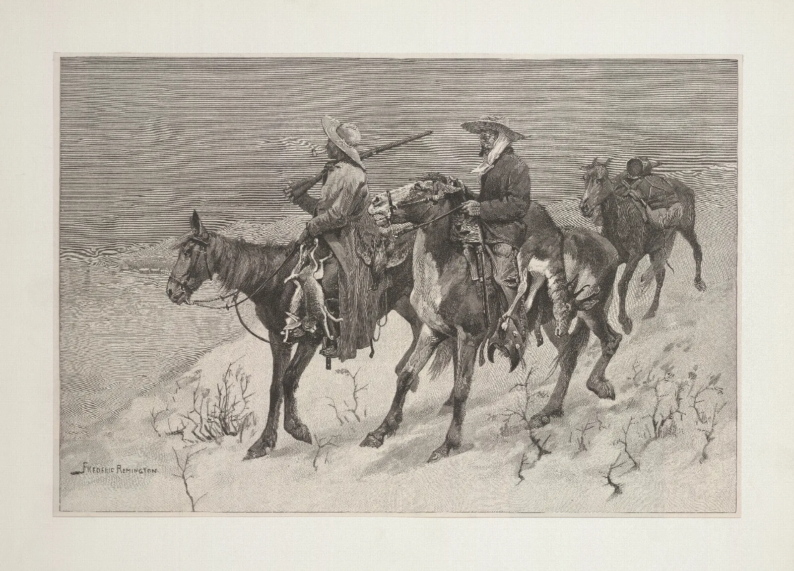 Thanksgiving Dinner For The Ranch 2 Wall Art by Frederic Remington - Canvas Print