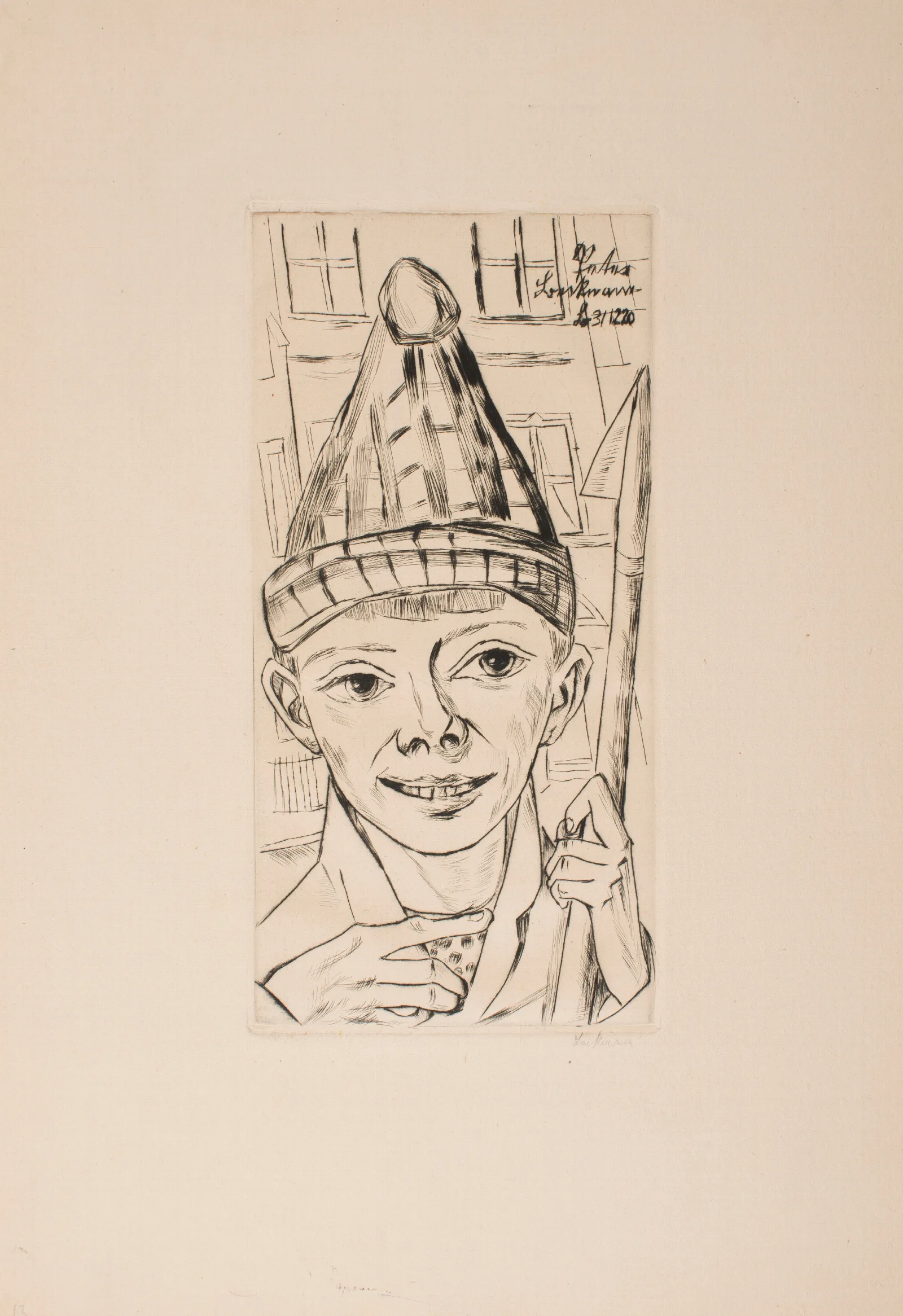Peter In A Pointed Cap Wall Art by Max Beckmann - Canvas Print