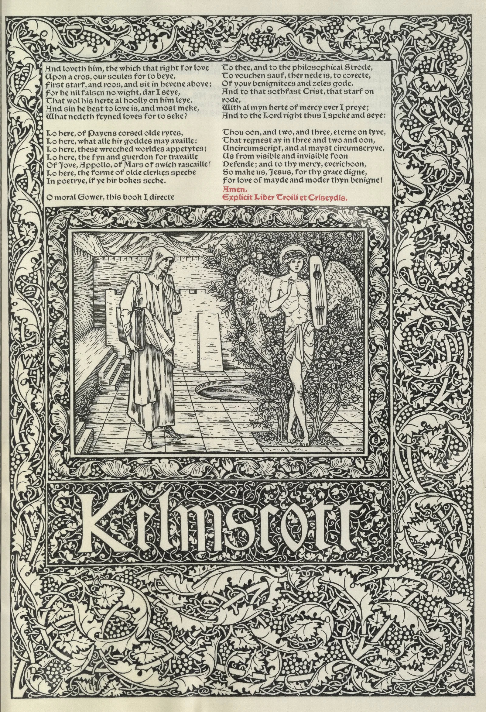 The Works Of Geoffrey Chaucer Pl 88 Wall Art by Sir Edward Coley Burne-Jones - Canvas Print