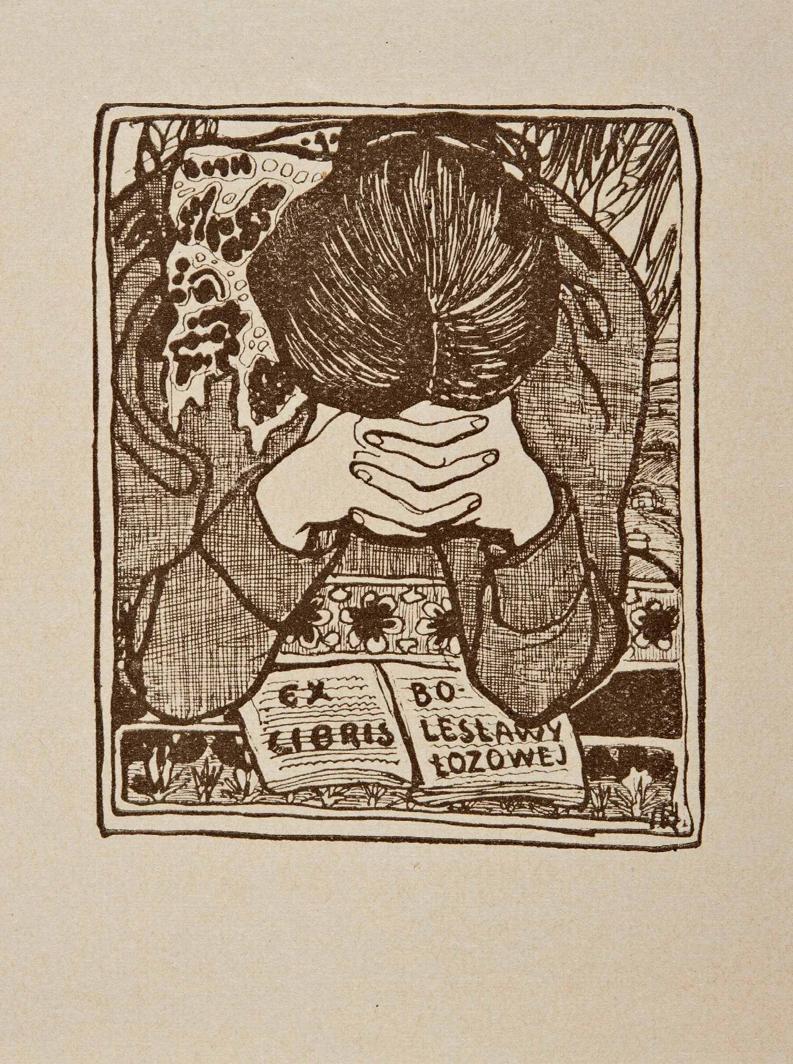 Bookplate Of Boleslawa Lozowa Wall Art by Jan Rembowski - Canvas Print