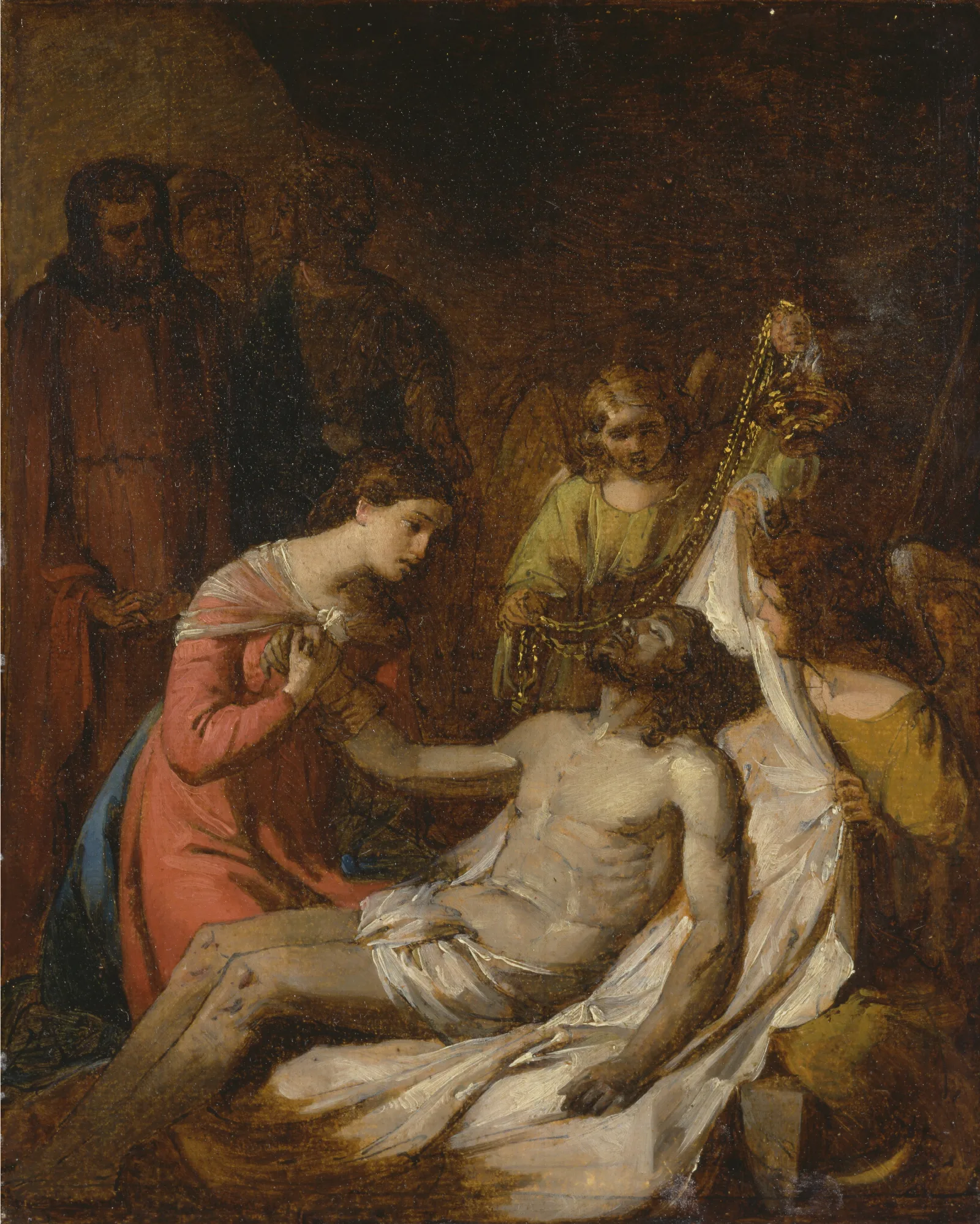 Study Of The Lamentation On The Dead Christ Wall Art by Benjamin West - Canvas Print