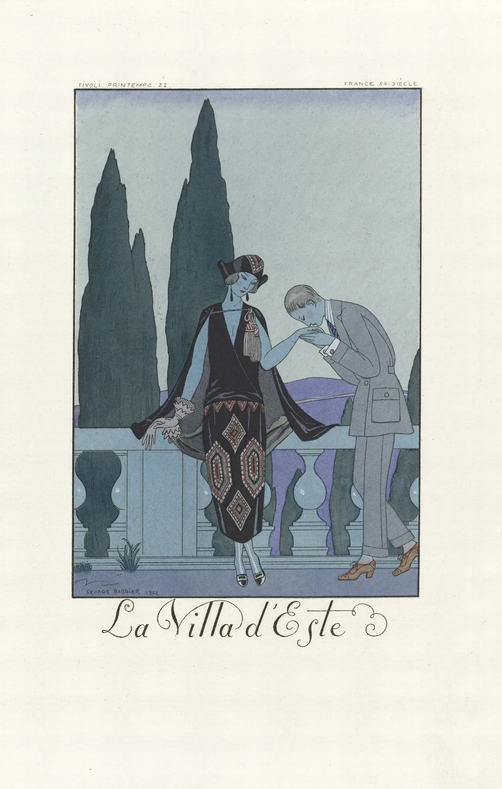 La Villa Deste Wall Art by George Barbier - Canvas Print