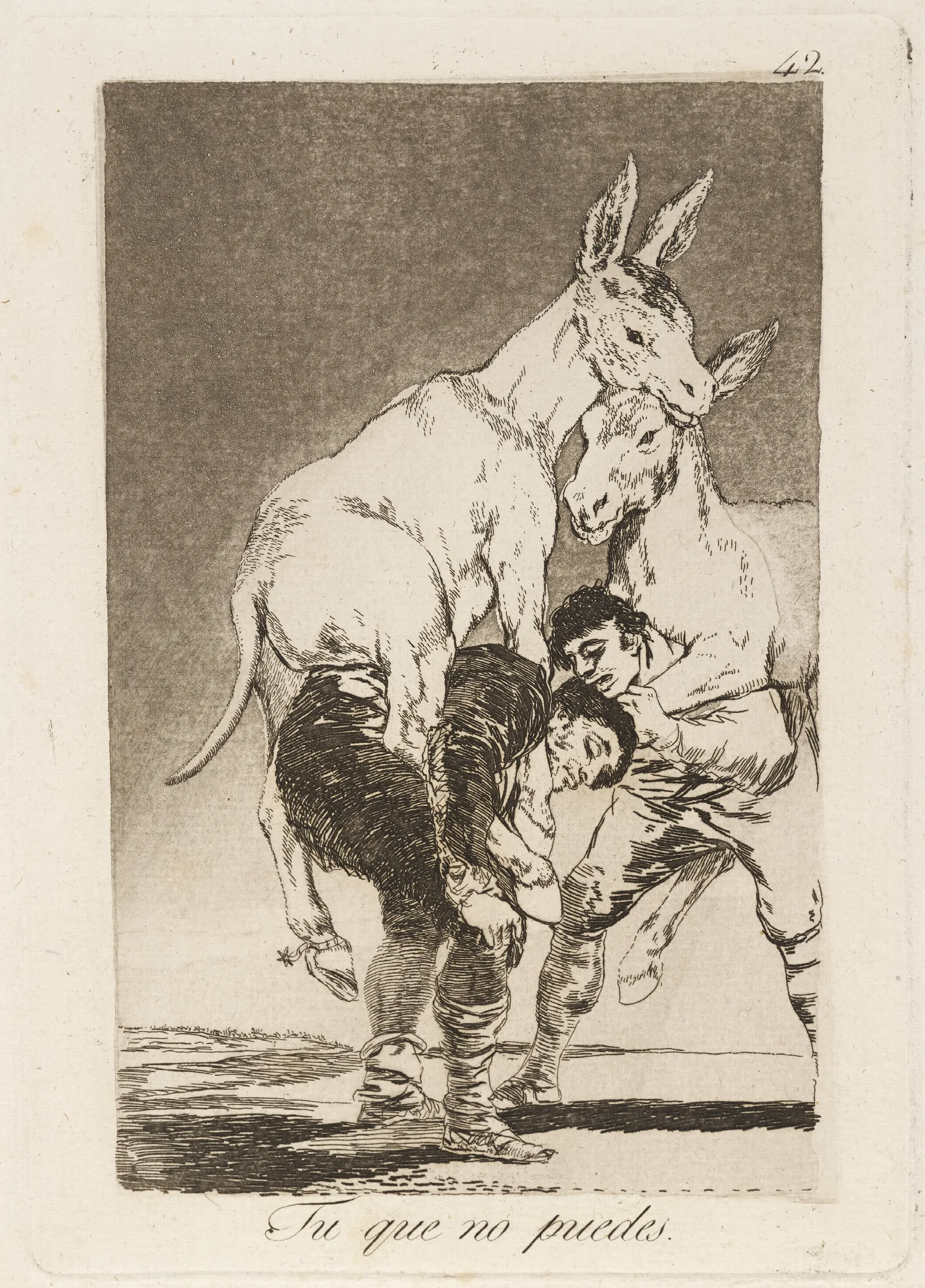 Tu Que No Puedes Thou Who Canst Not Wall Art by Francisco de Goya - Canvas Print