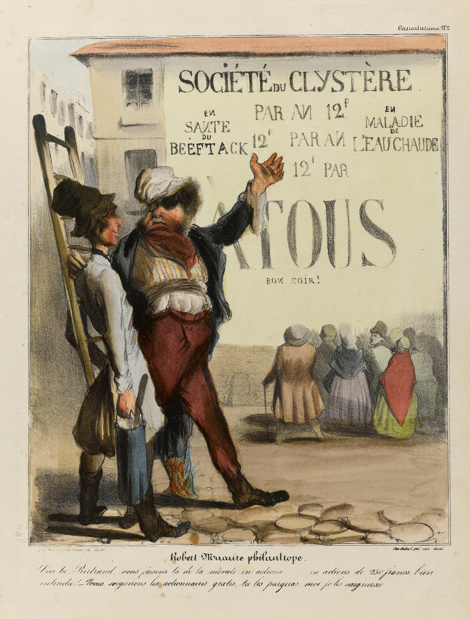 Robert Macaire Philantrope Wall Art by Honoré Daumier - Canvas Print