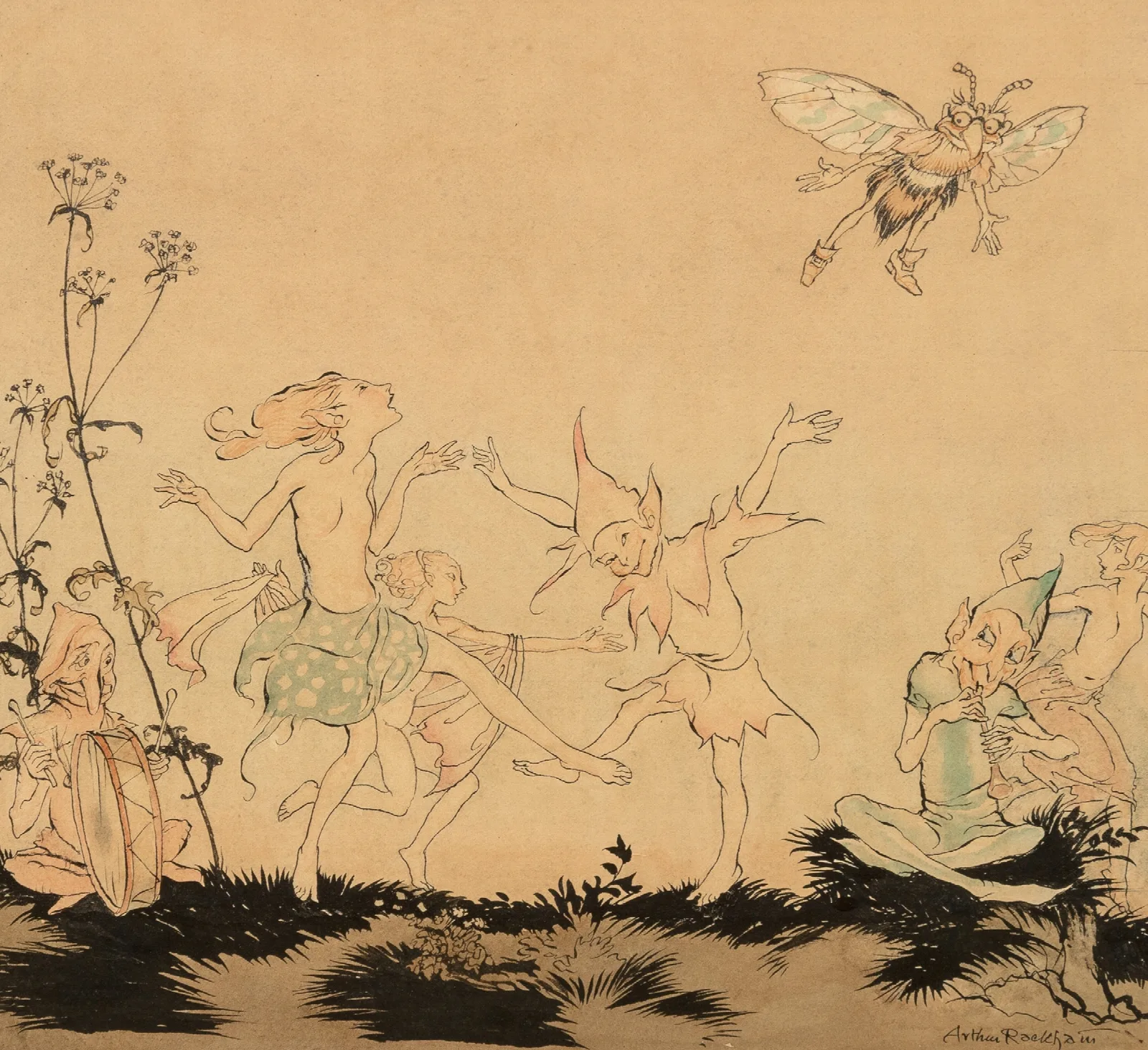 Fairy Dance Wall Art by Arthur Rackham - Canvas Print