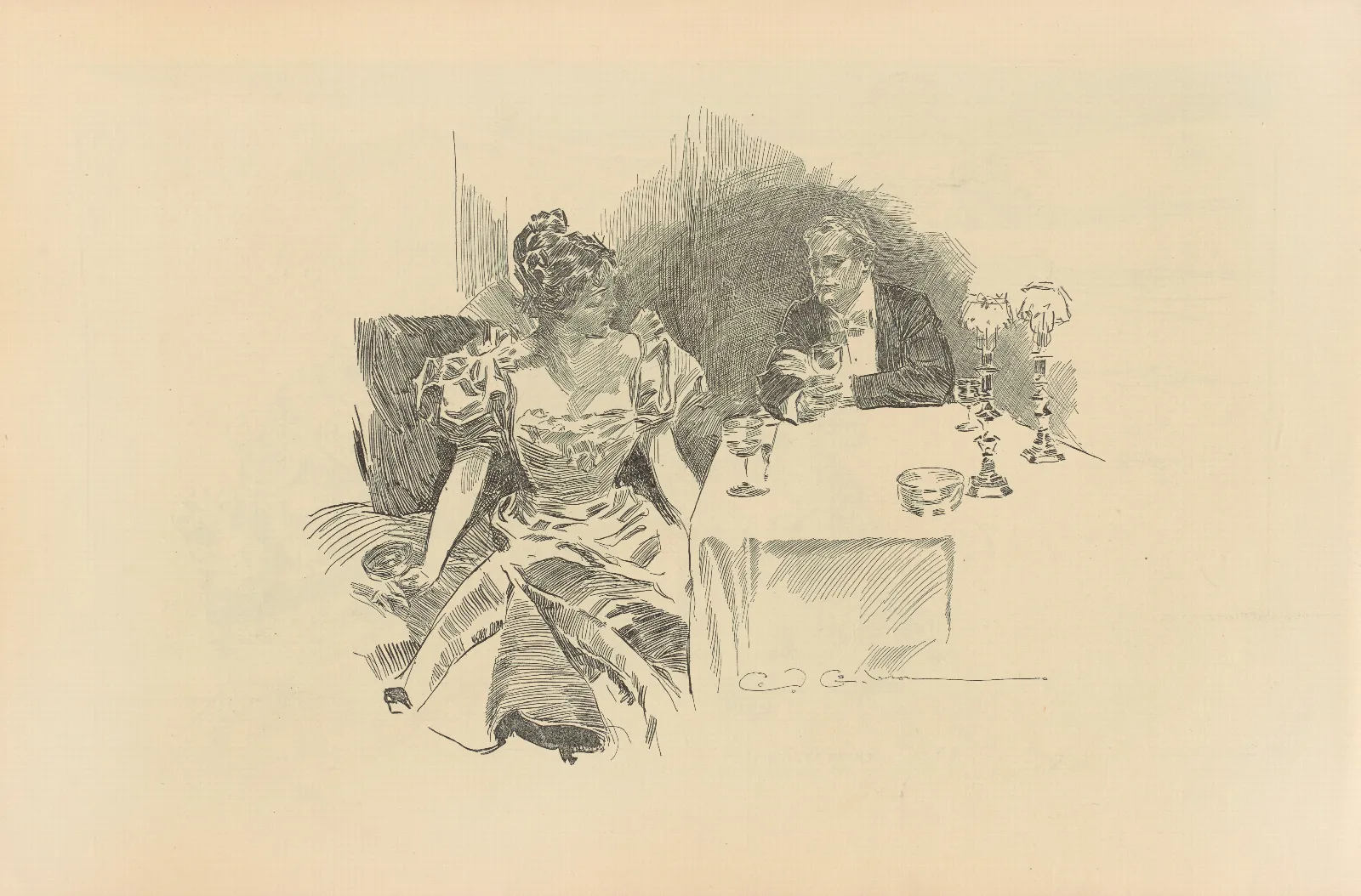 Illustration 240 by Charles Dana Gibson Wall Art by Charles Dana Gibson - Canvas Print