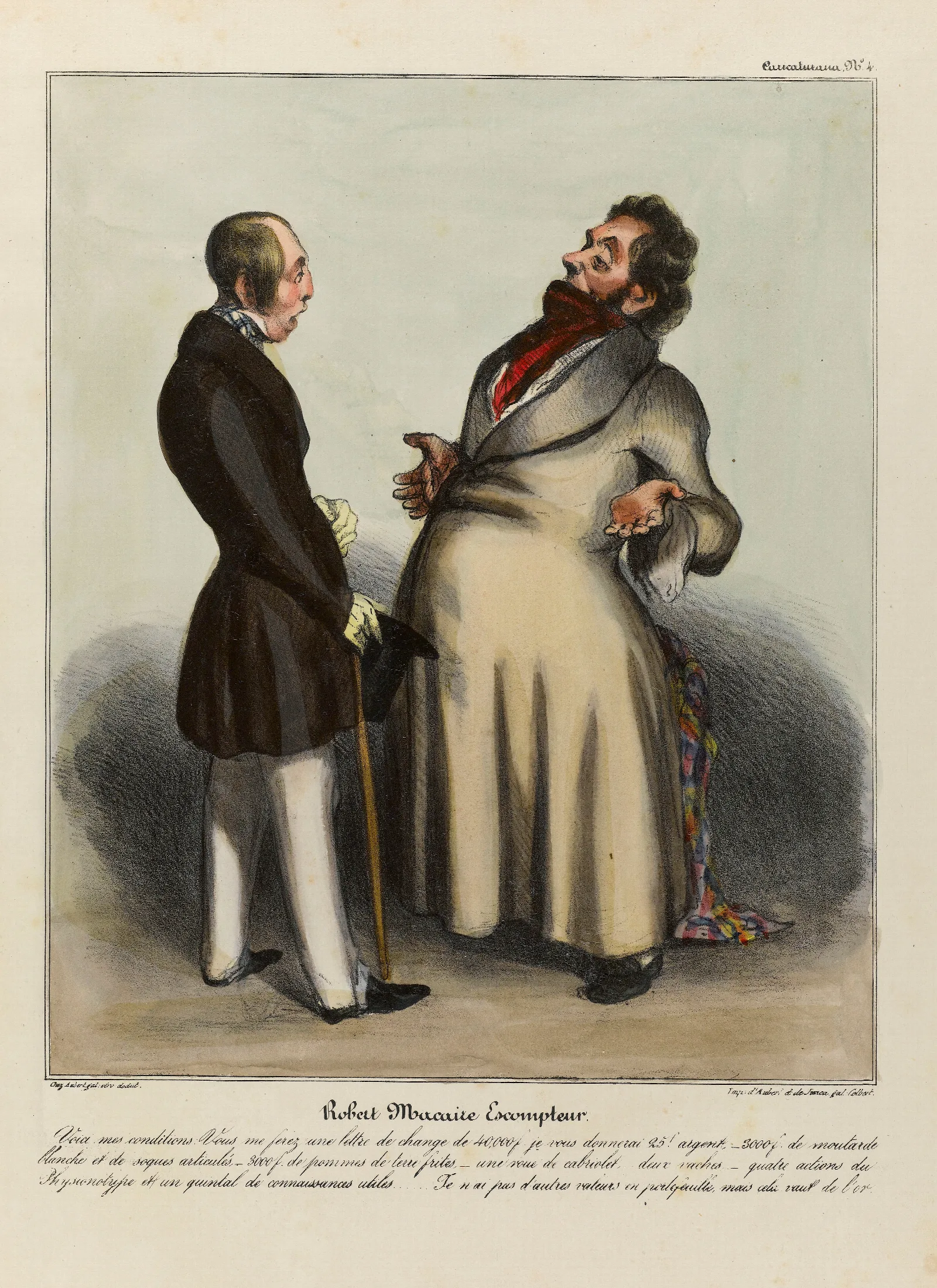 Robert Macaire Escompteur Wall Art by Honoré Daumier - Canvas Print