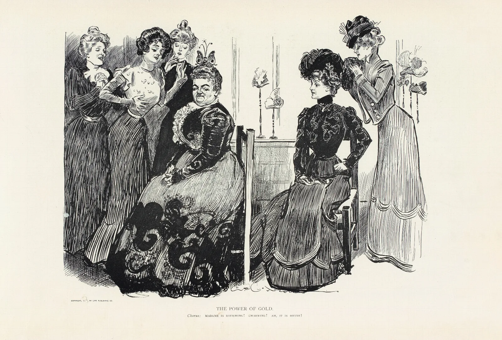 The Power Of Gold Wall Art by Charles Dana Gibson - Canvas Print