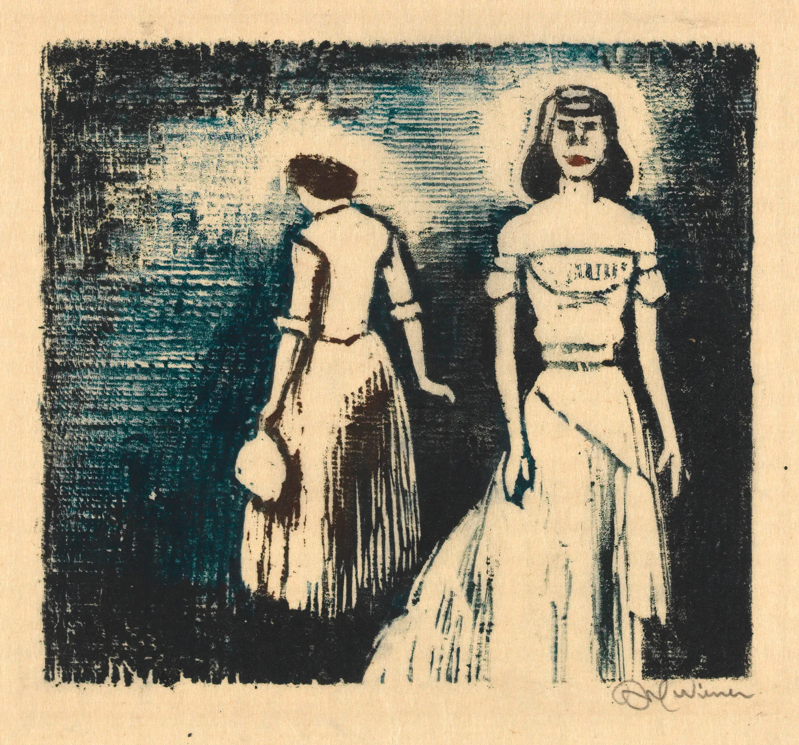 Zwei Frauen Wall Art by Karl Wiener - Canvas Print