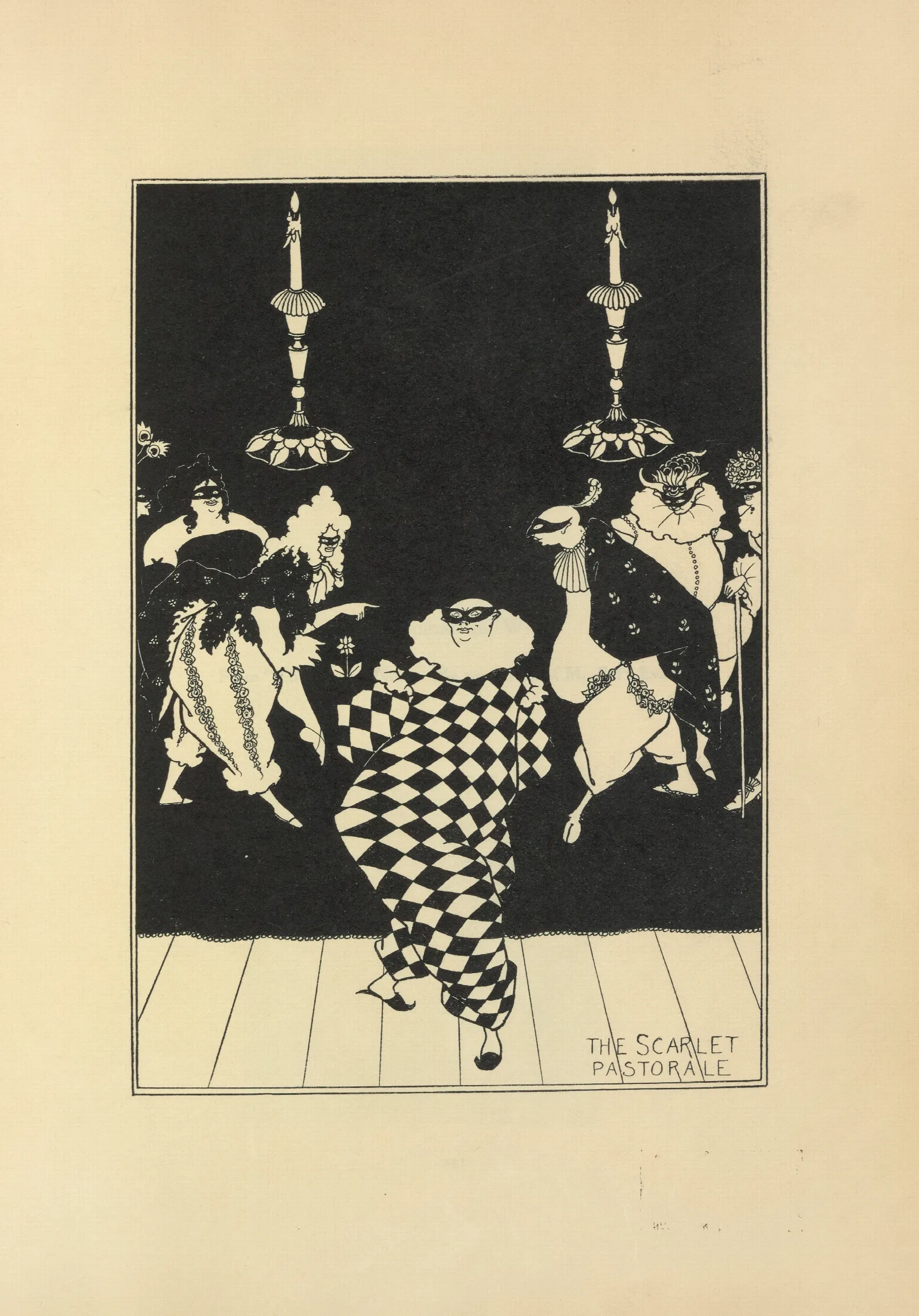 The Scarlet Pastorale Wall Art by Aubrey Vincent Beardsley - Canvas Print