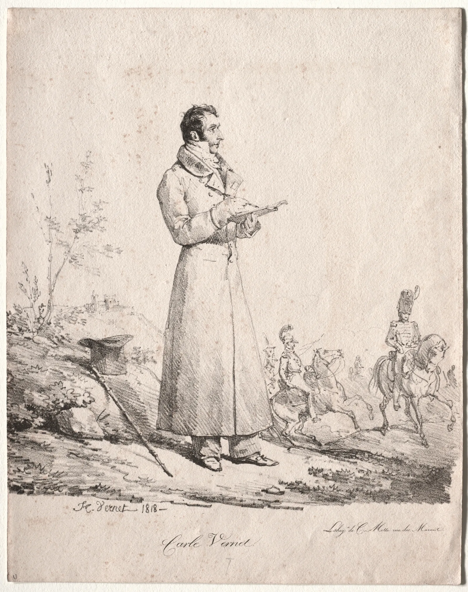 Antoine Charles Horace Vernet Called Carle Wall Art by Horace Vernet - Canvas Print
