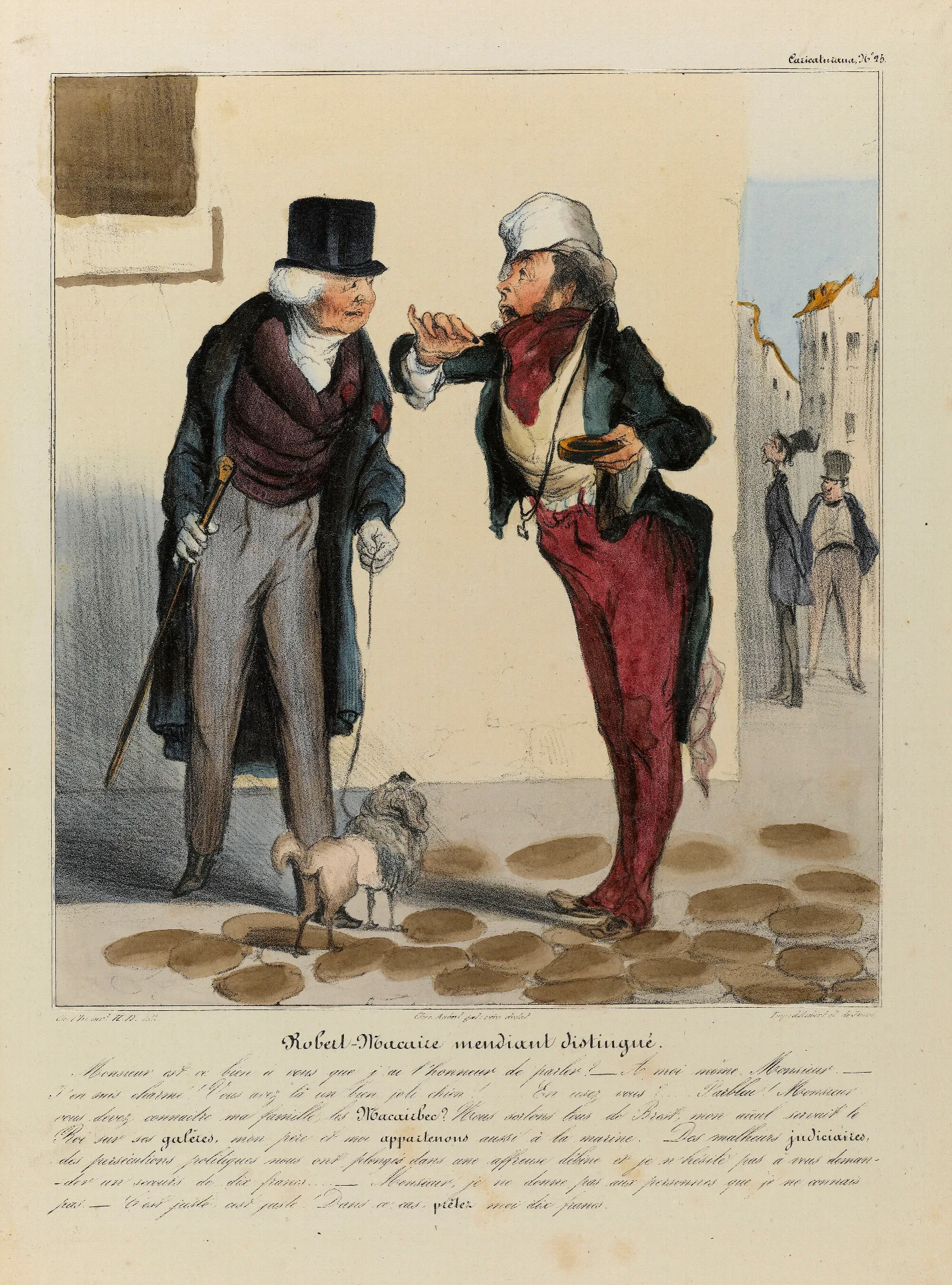 Robert Macaire Mendiant Distingue Wall Art by Honoré Daumier - Canvas Print