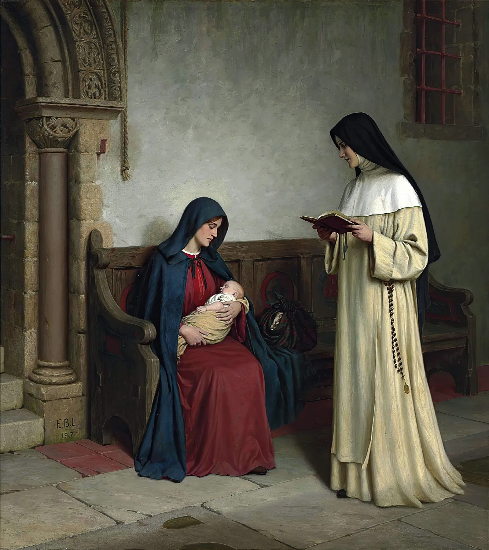 Books And Art Maternity Wall Art by Edmund Blair Leighton - Canvas Print