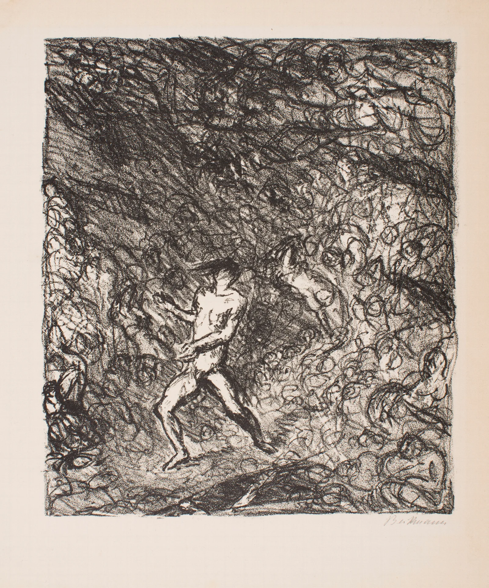 Orpheus In The Underworld Plate 4 From The Series The Return Of Eurydice Three Cantos Wall Art by Max Beckmann - Canvas Print