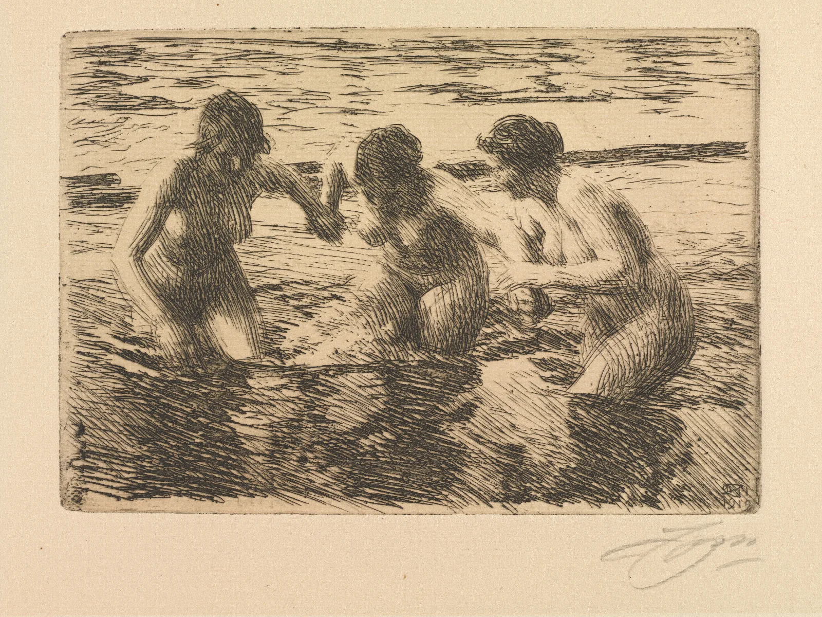 Against The Current Wall Art by Anders Zorn - Canvas Print
