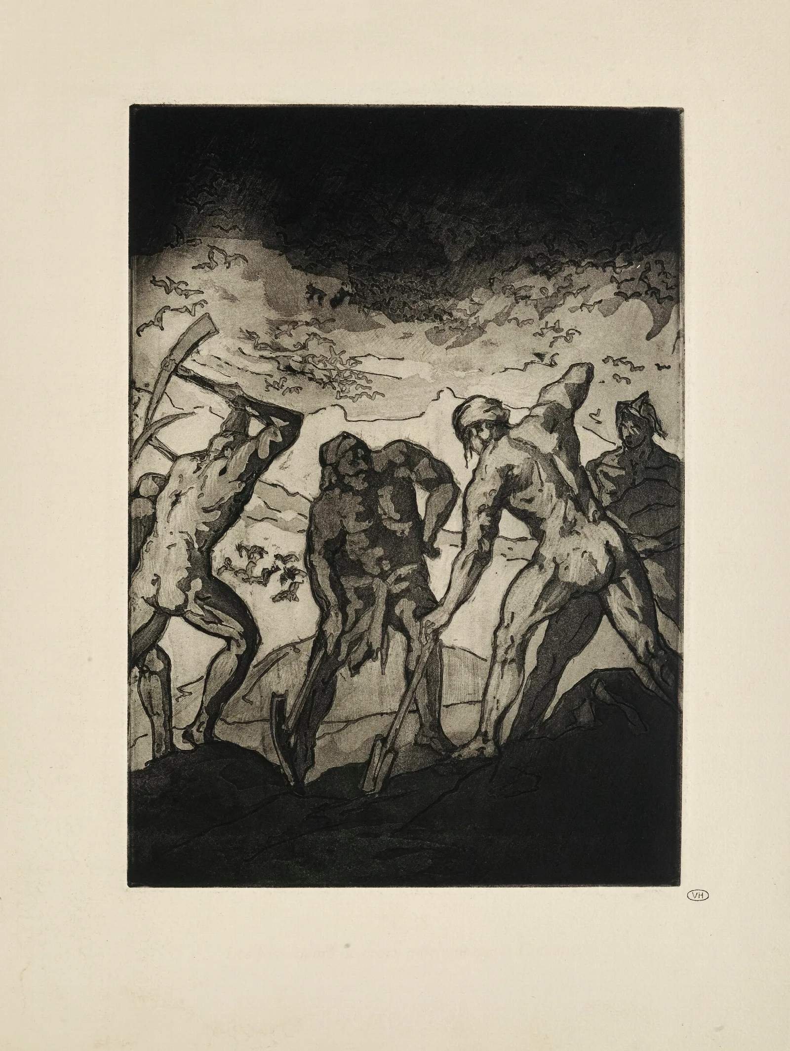 N 38 Les Fossoyeurs De Croix Piochent Sur Le Calvaire Wall Art by Emile Bernard - Canvas Print