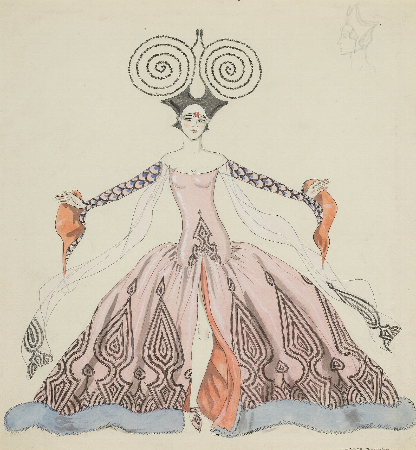 Costume Drawing Wall Art by George Barbier - Canvas Print